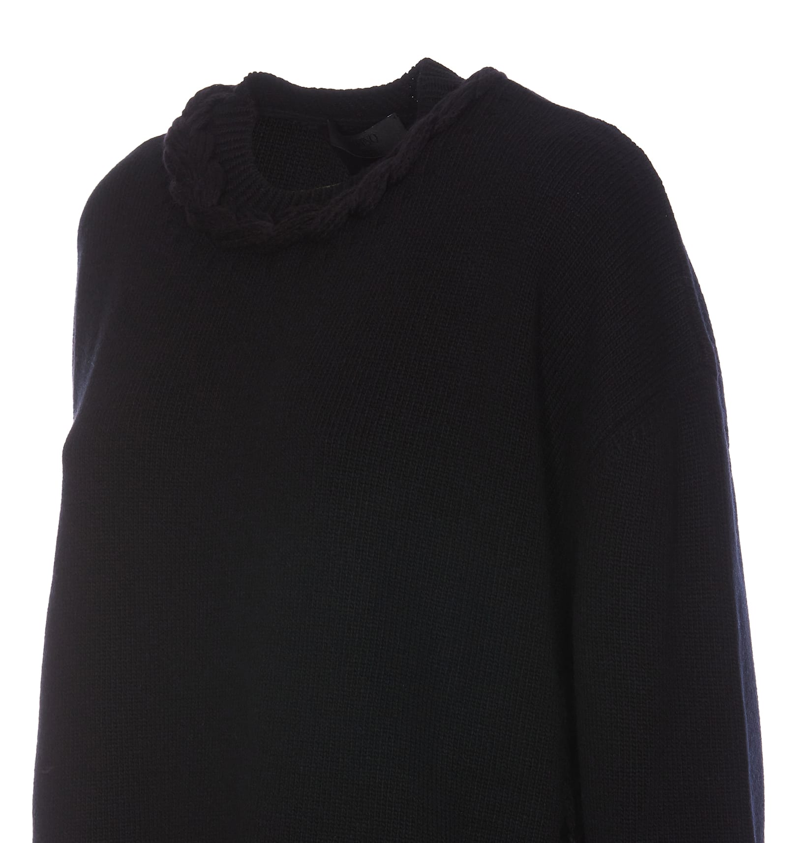 Shop Valentino Embroidered Sweater In Black