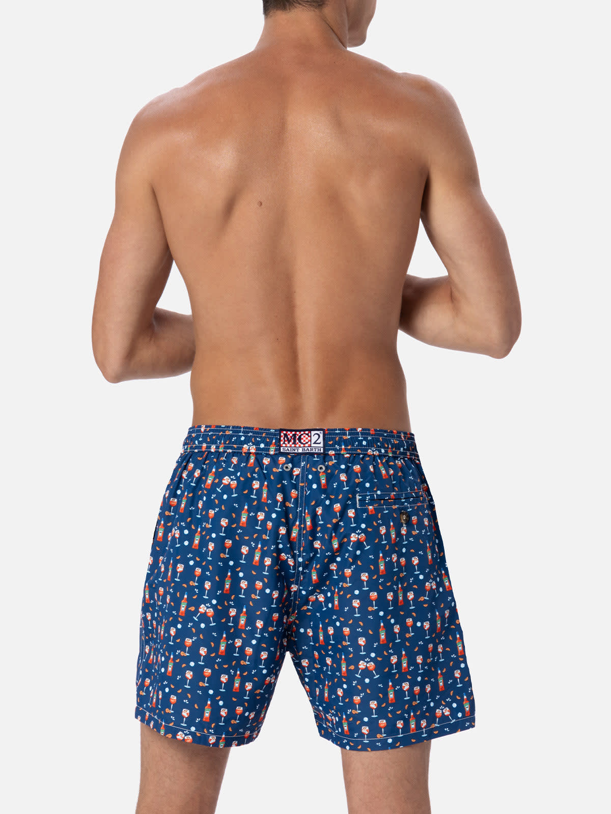 MC2 SAINT BARTH MAN LIGHTWEIGHT FABRIC SWIM-SHORTS LIGHTING MICRO FANTASY WITH APEROL SPRITZ PRINT APEROL SPECIAL ED