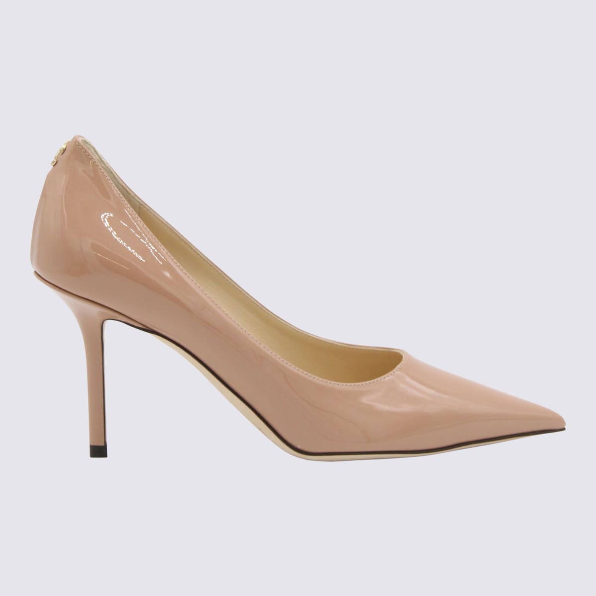 JIMMY CHOO PINK PATENT LEATHER LOVE 85 MM PUMPS