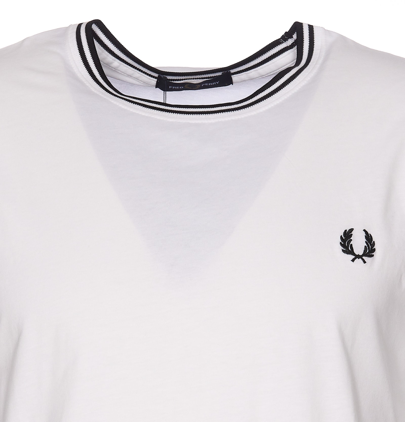 Fred Perry Logo-embroidered Cotton T-shirt In White