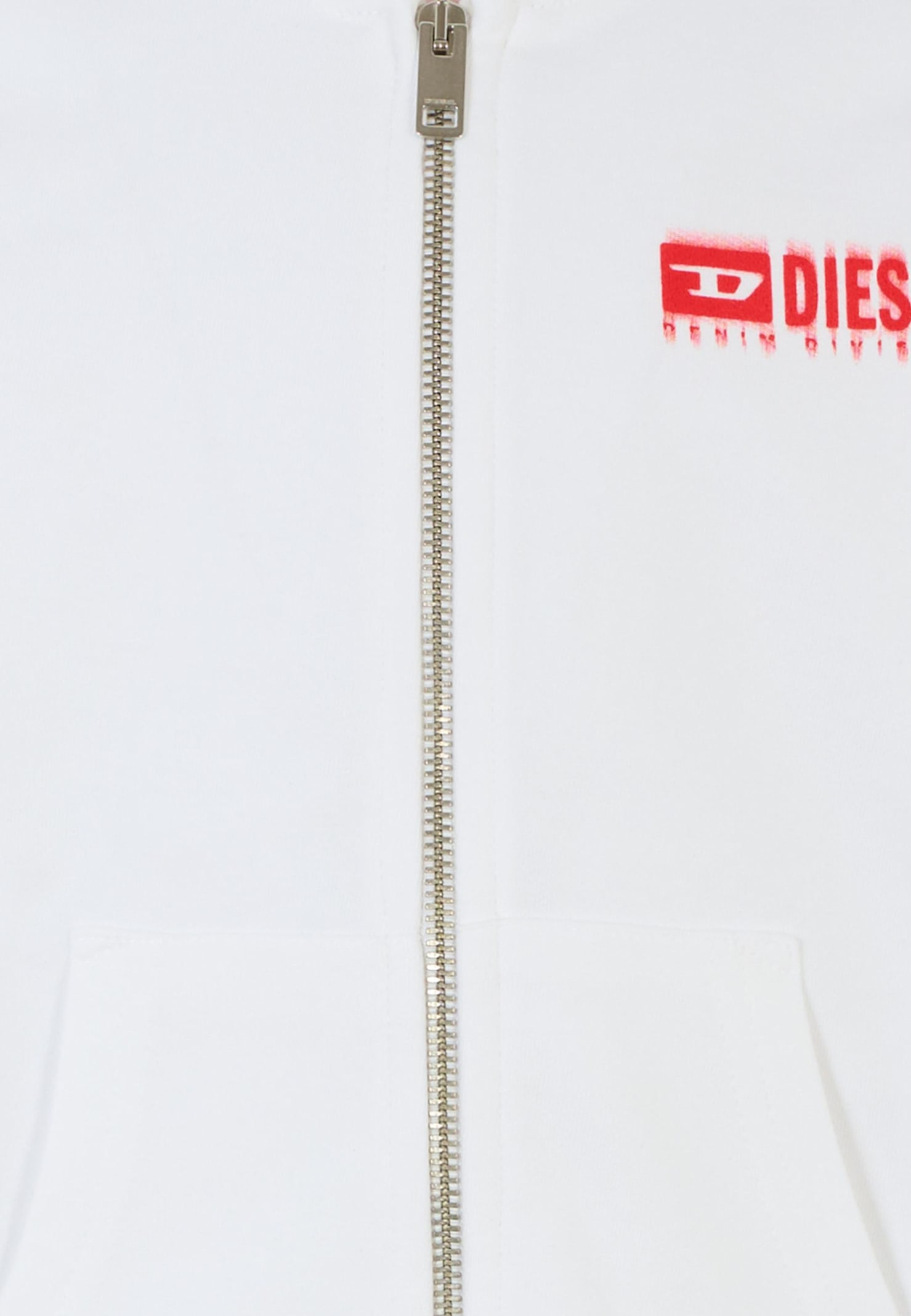 Diesel White Sweatshirt For Boy With Logo In White