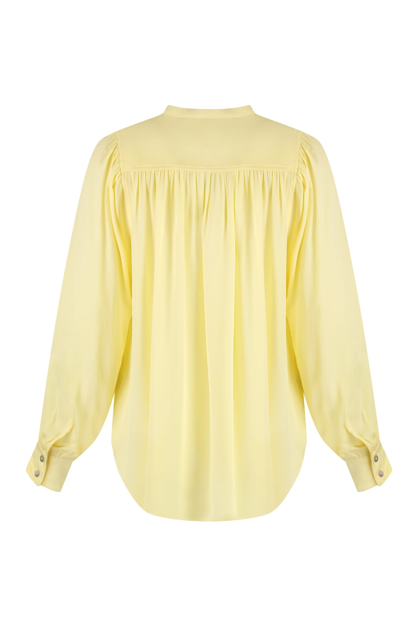 Shop Yves Salomon Crêpe Blouse In Yellow