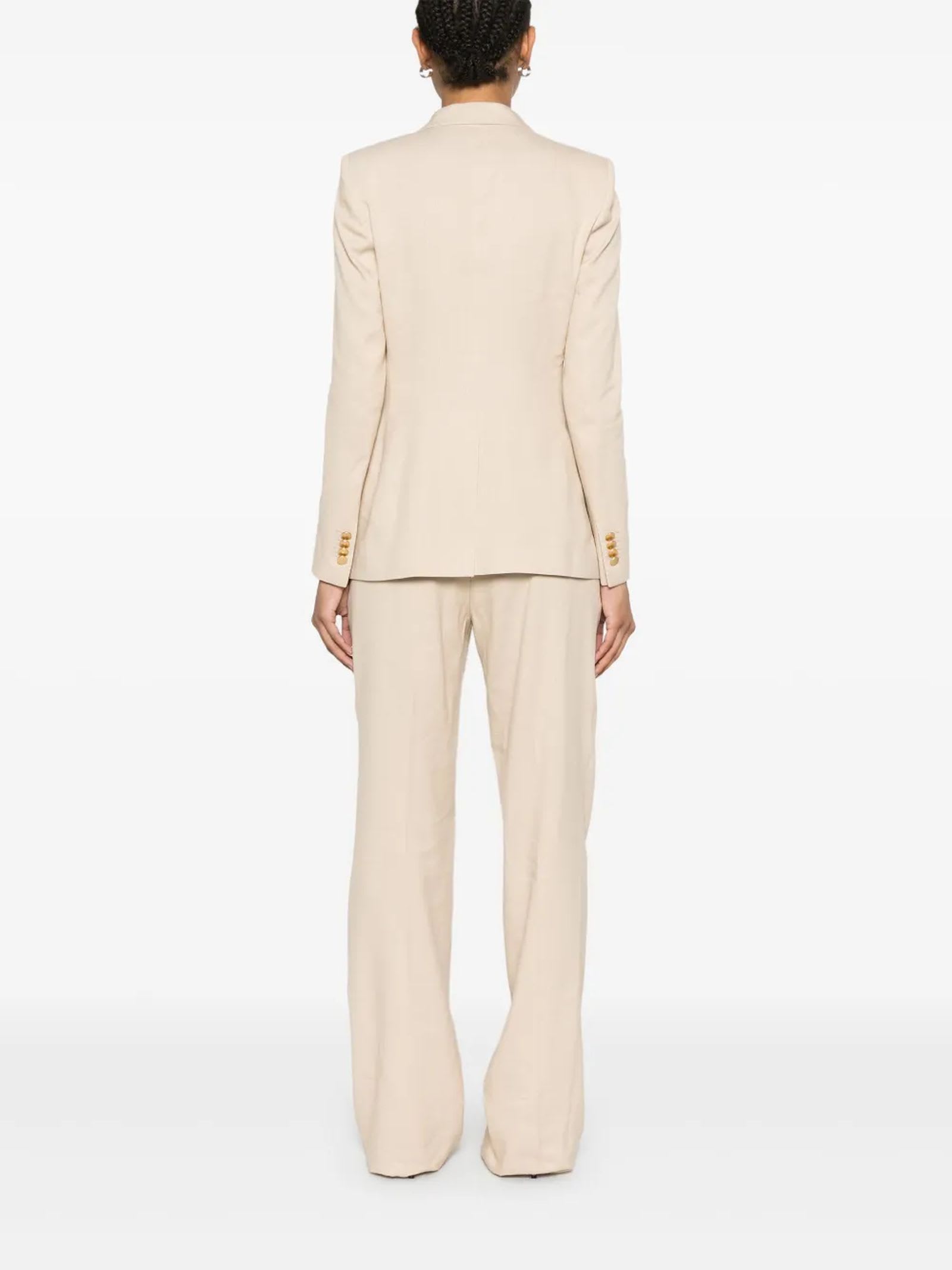 Tagliatore Linen Double-breasted Suit In Taupe In Neutrals