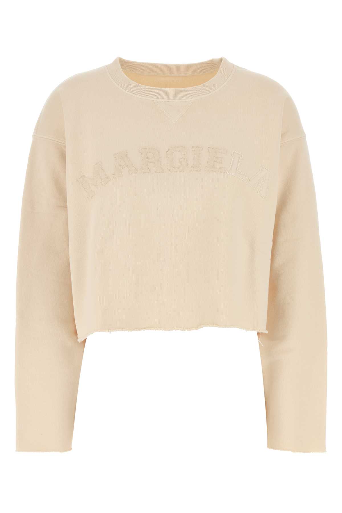 Shop Maison Margiela Cream Cotton Sweatshirt In Beige