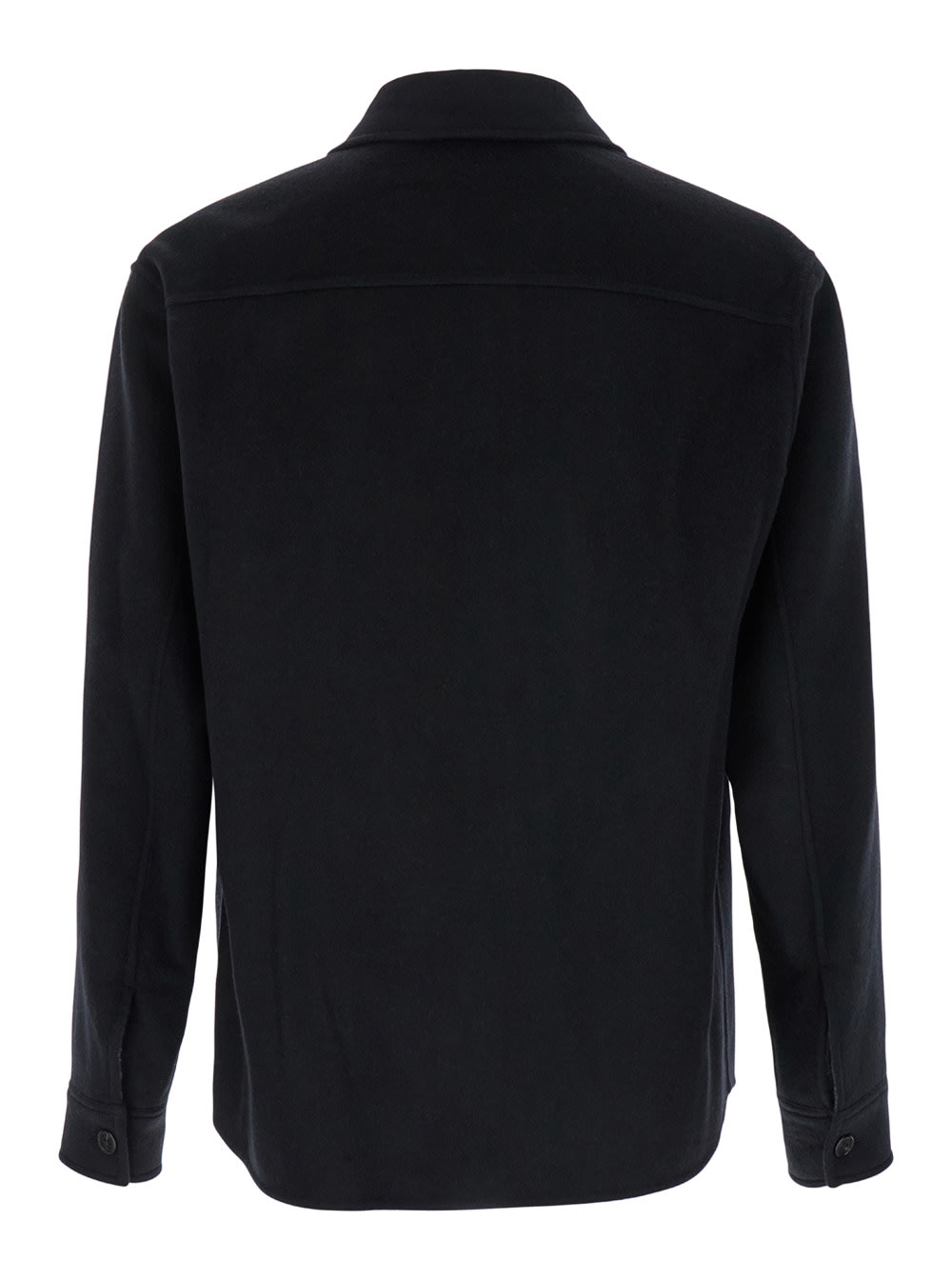 Shop Theory Black Jacket With Collar And Zip Closure In Tech Fabric Man