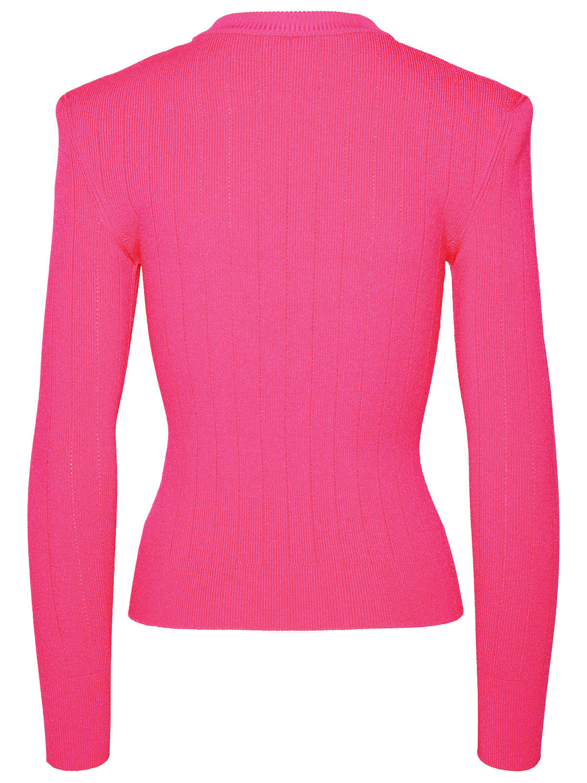 Shop Balmain Fuchsia Viscose Blend Sweater In Fucsia