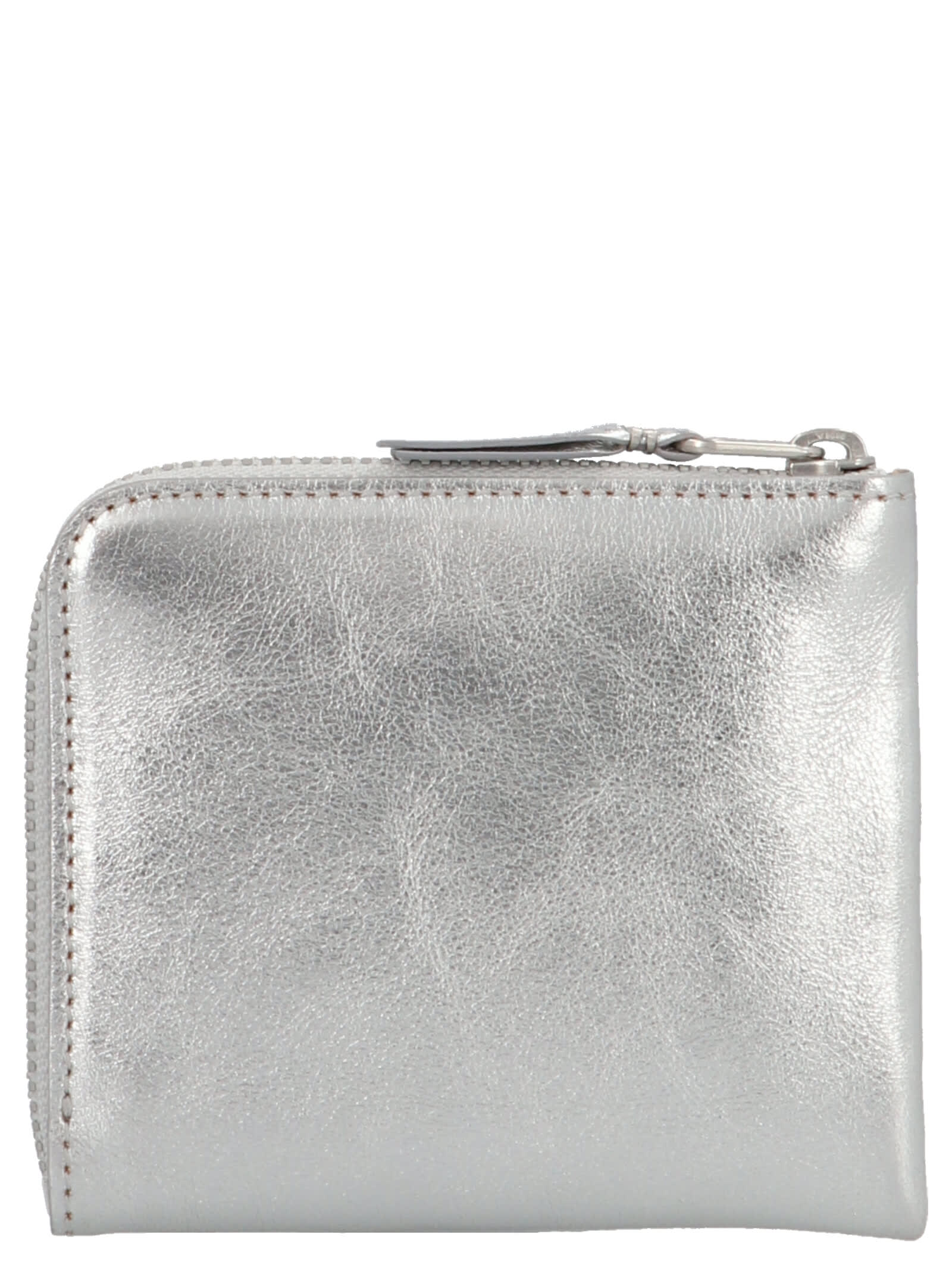 Comme Des Garçons Gold Line Wallet In Silver