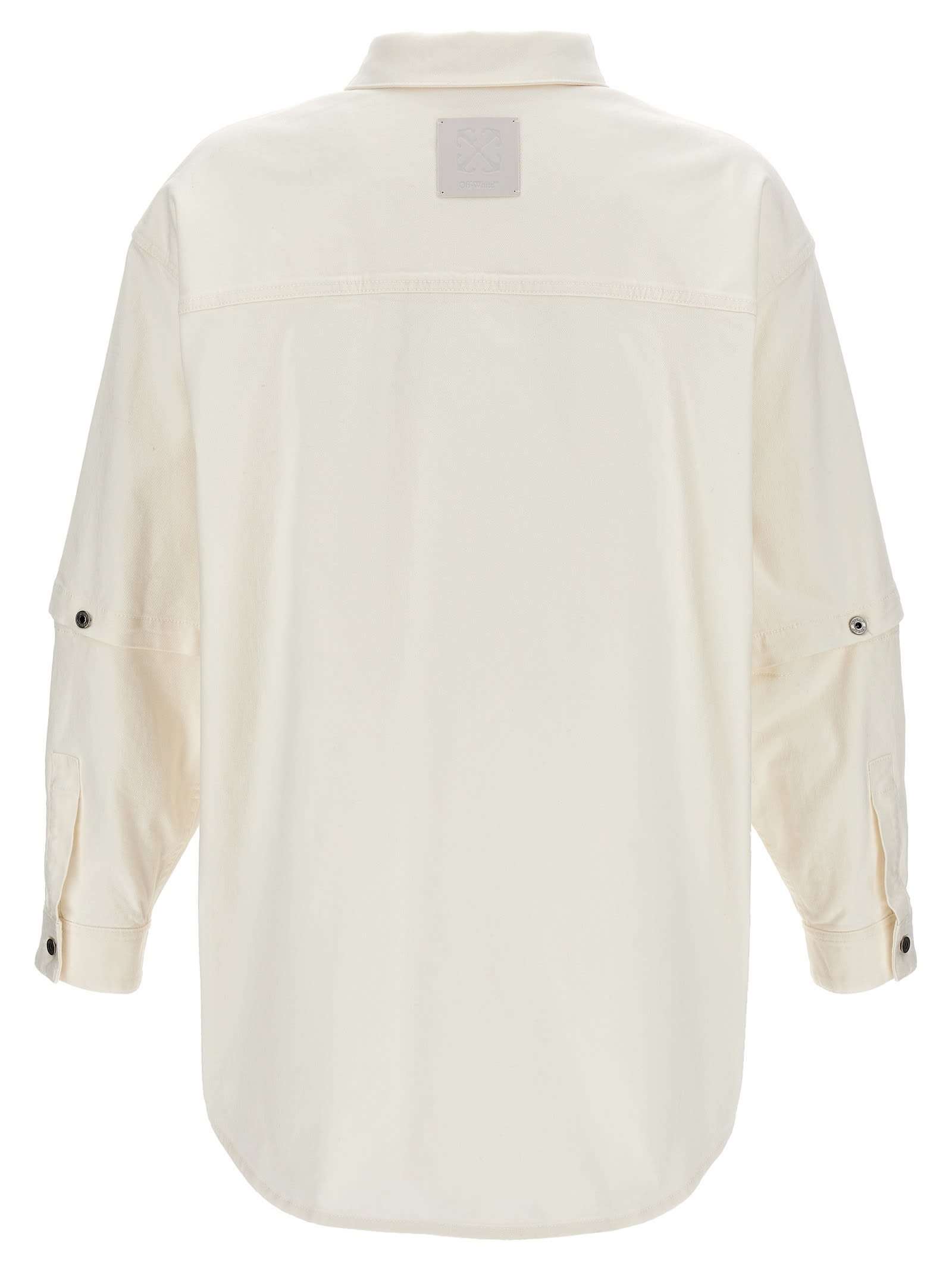 Shop Off-white Denim Overshirt In White