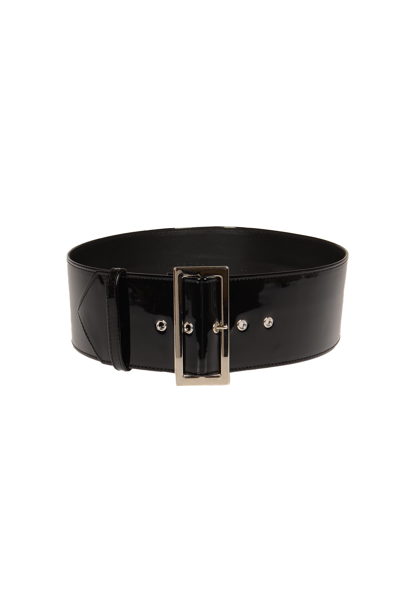 Shop Philosophy Di Lorenzo Serafini Long Thick Rectangle Buckle Belt In Black