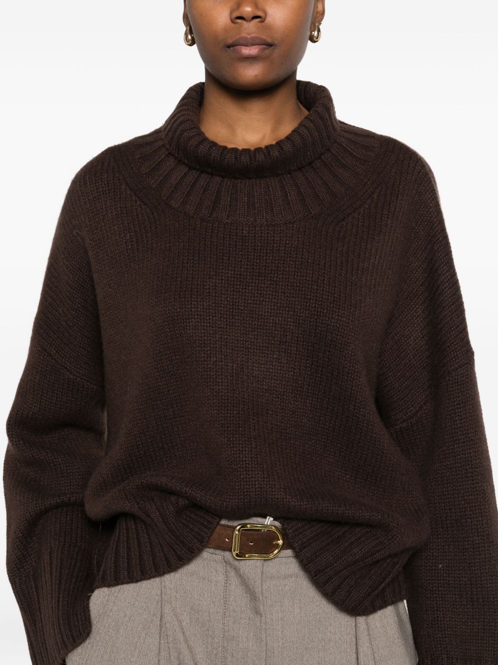 Goat Cashmere Jumper In Brown