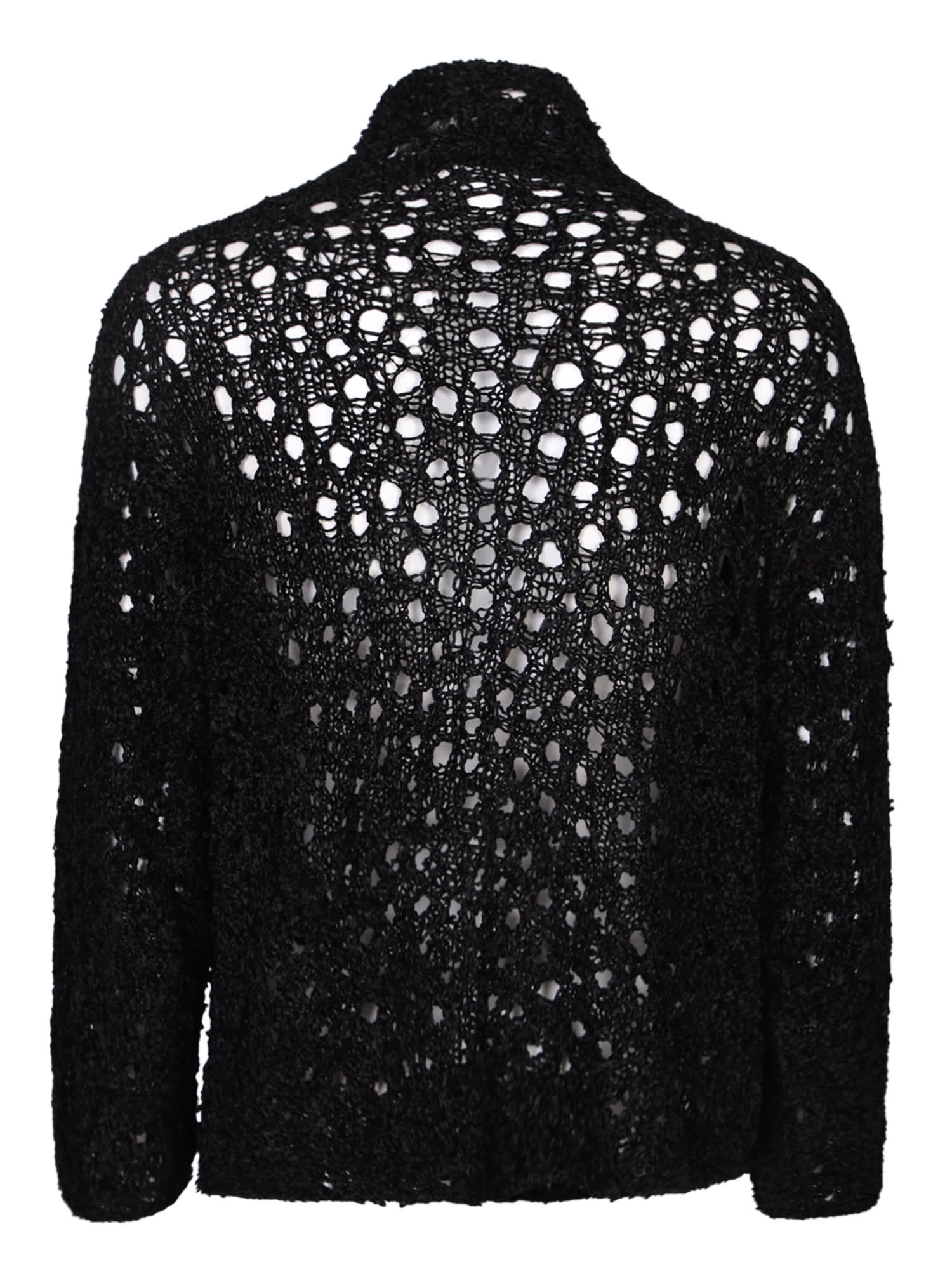 Shop Ssheena Perforated Knit Sweater Black