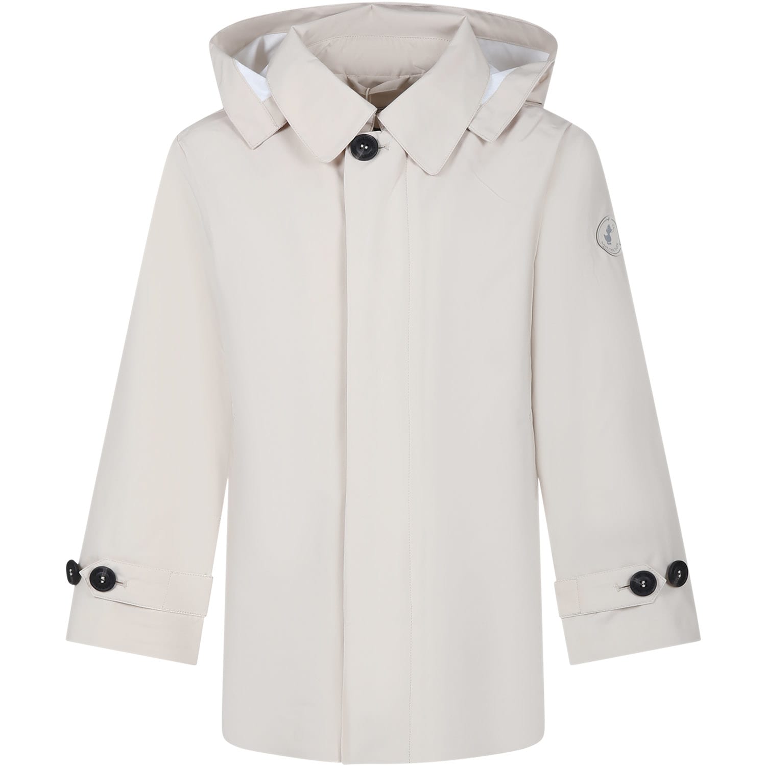 Shop Save The Duck Beige Flint Trench Coat For Boy With Logo