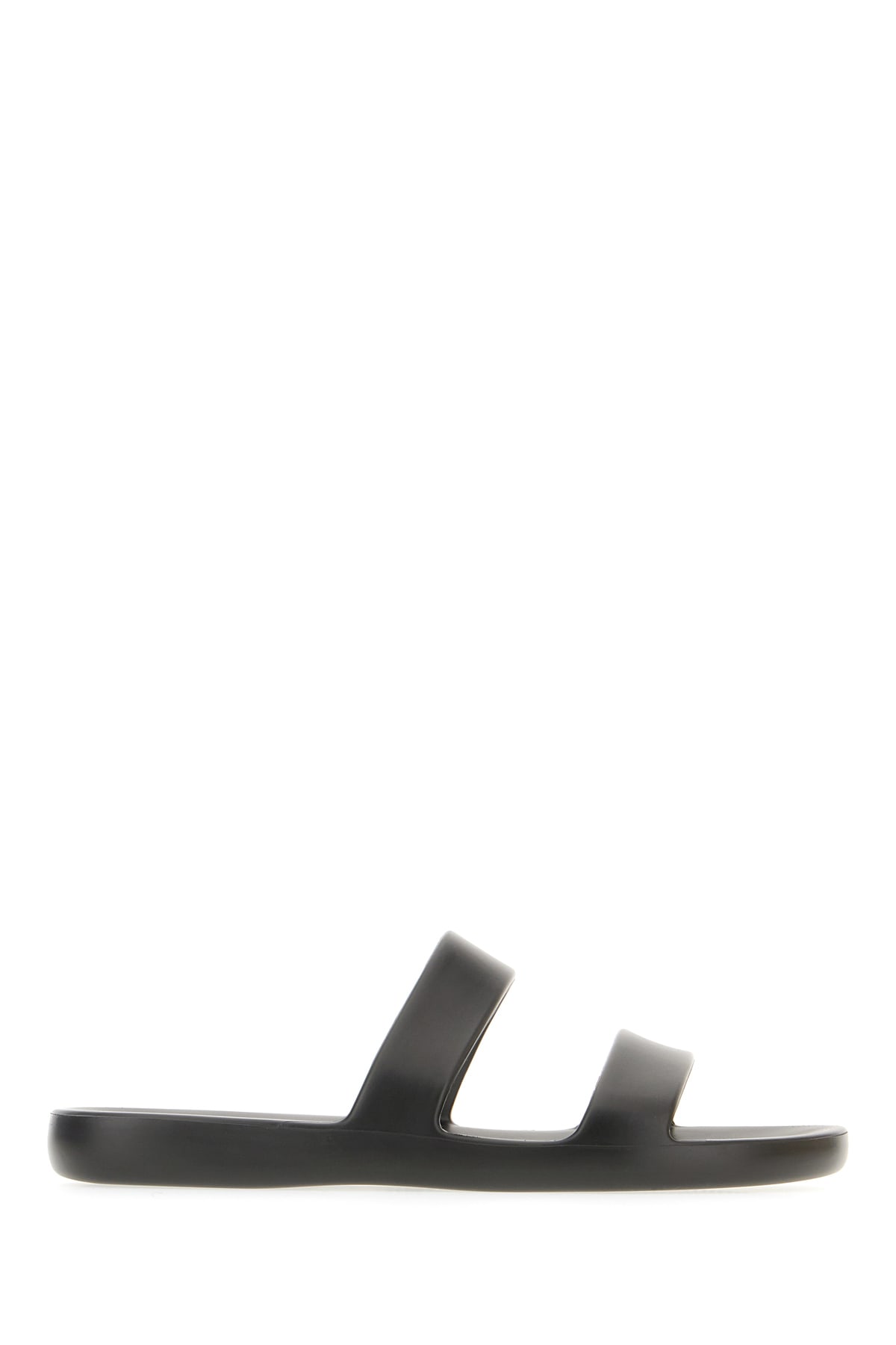 The Row Foam Rubber Dual-band Slide Sandals In Black