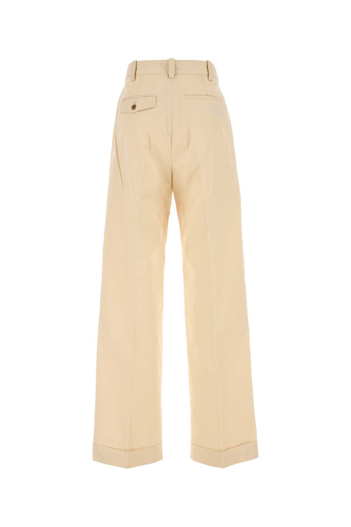 Shop Maison Kitsuné Cream Cotton Pant In Paper