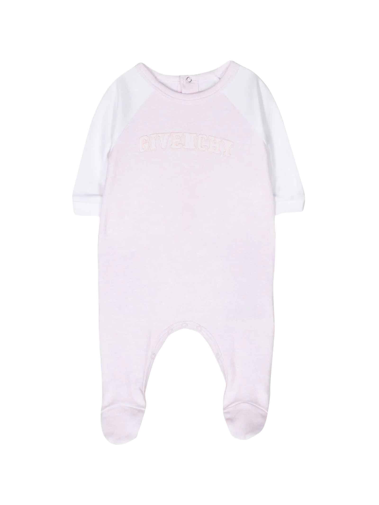 Givenchy Pink Romper Baby Girl In Rosa