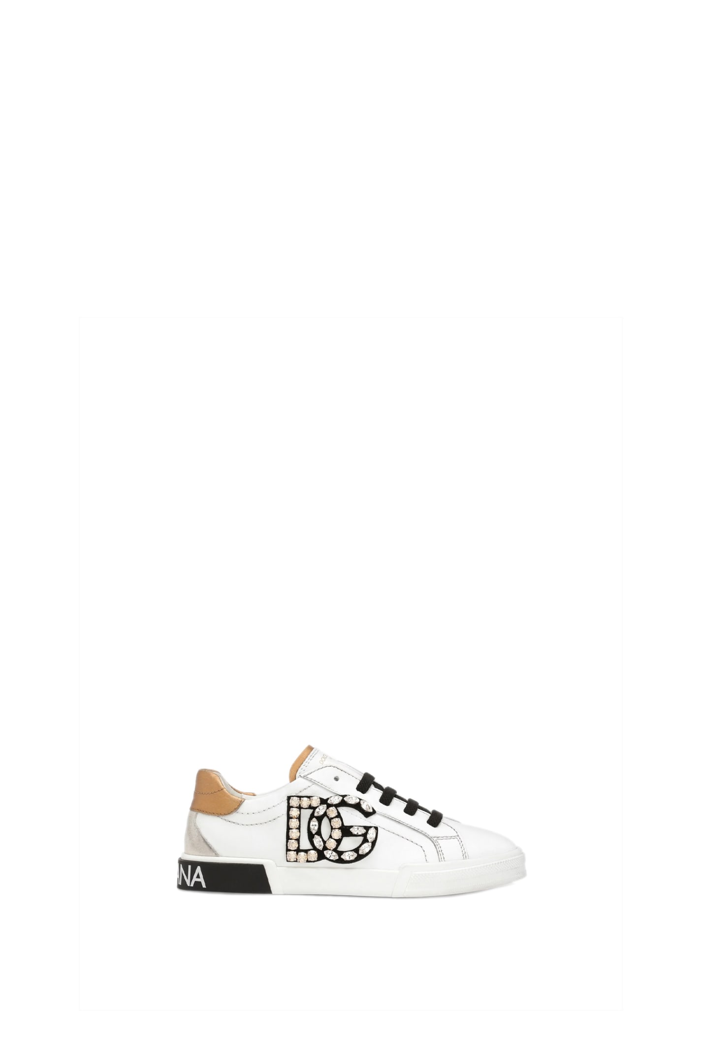 Shop Dolce & Gabbana Sneakers In Bianco Oro