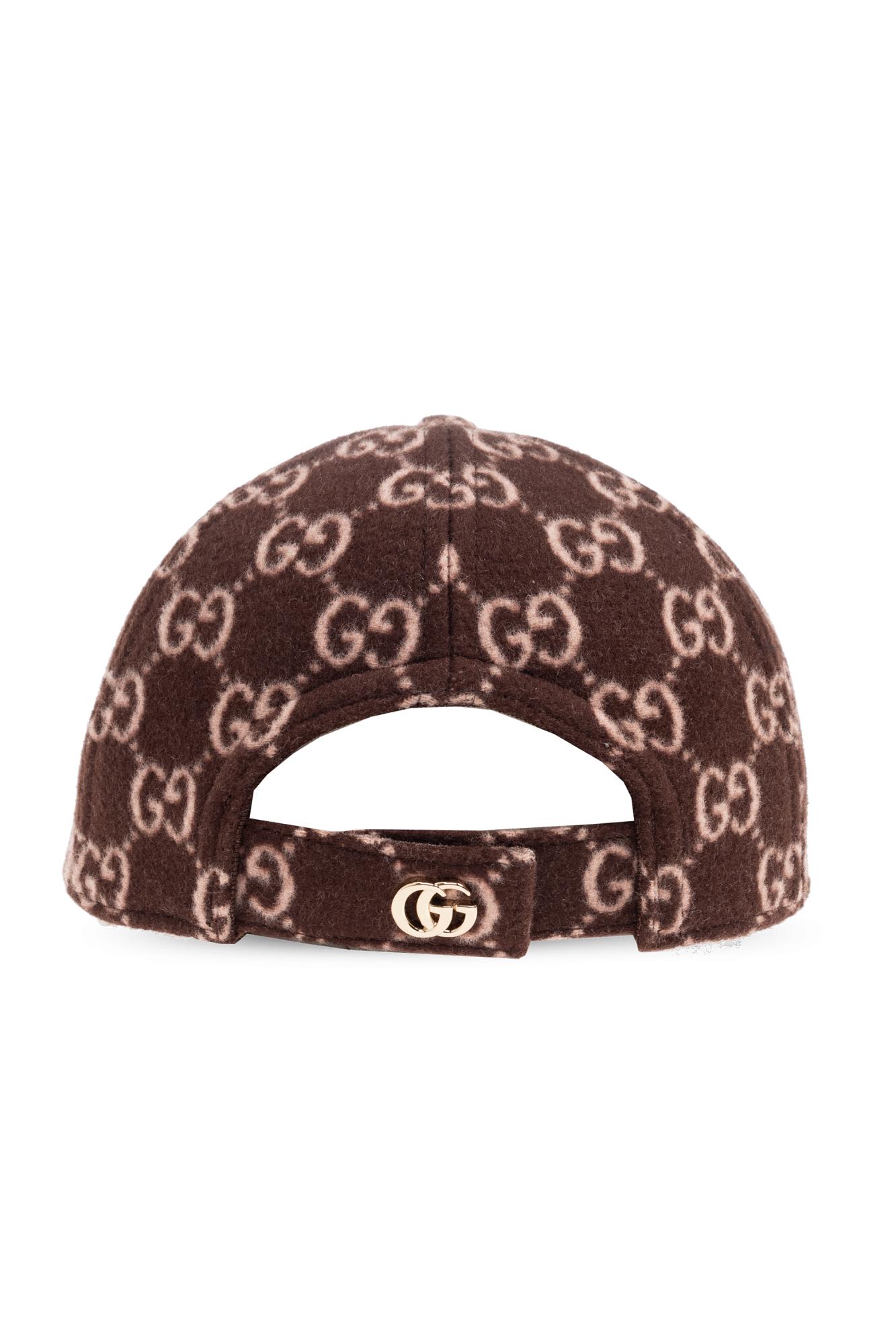 Gucci Gg Canvas Wool Baseball Cap In Brown