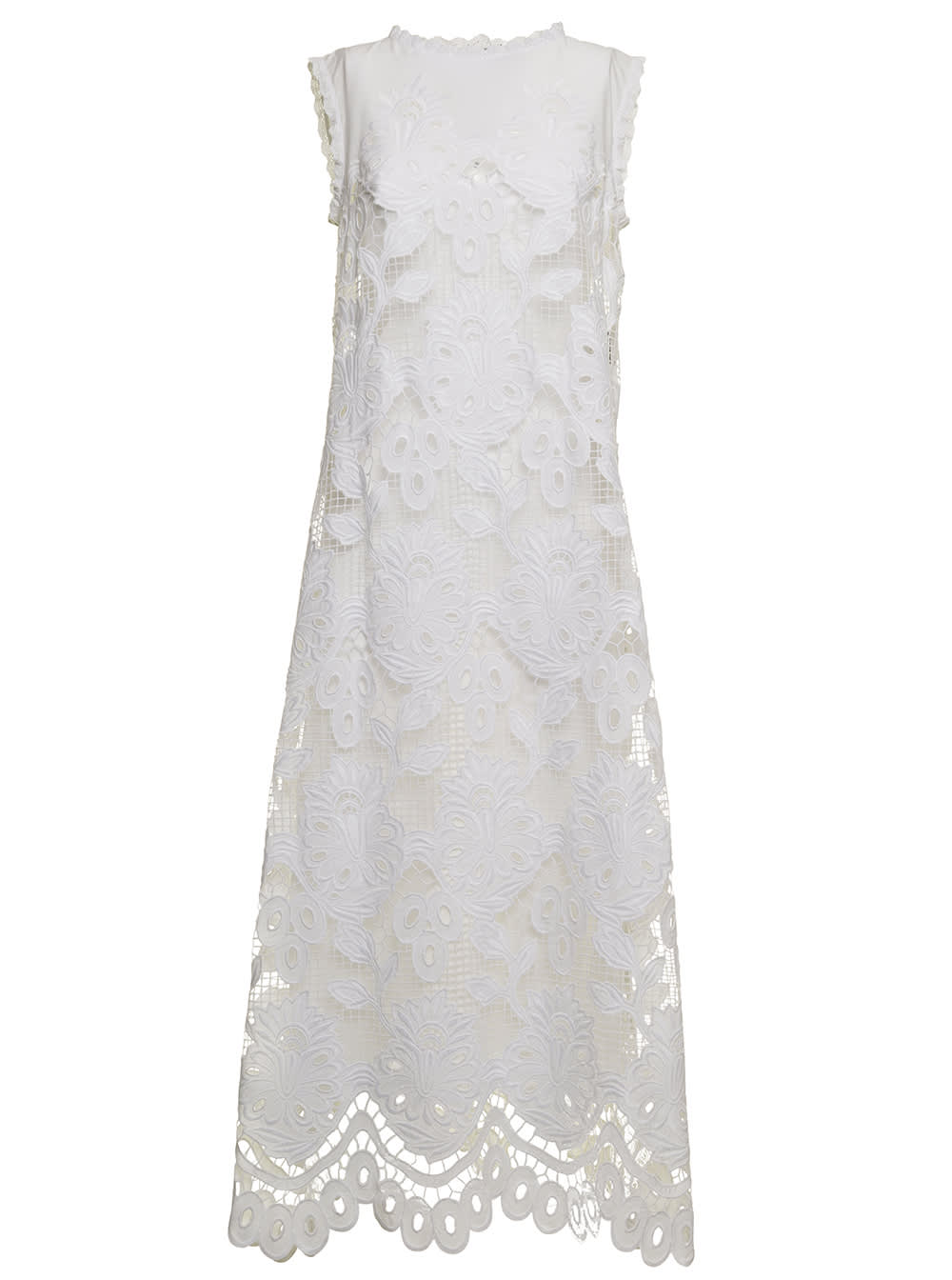 Dolce & Gabbana Dcole & Gabbana Womans White Cotton Crochet Dress