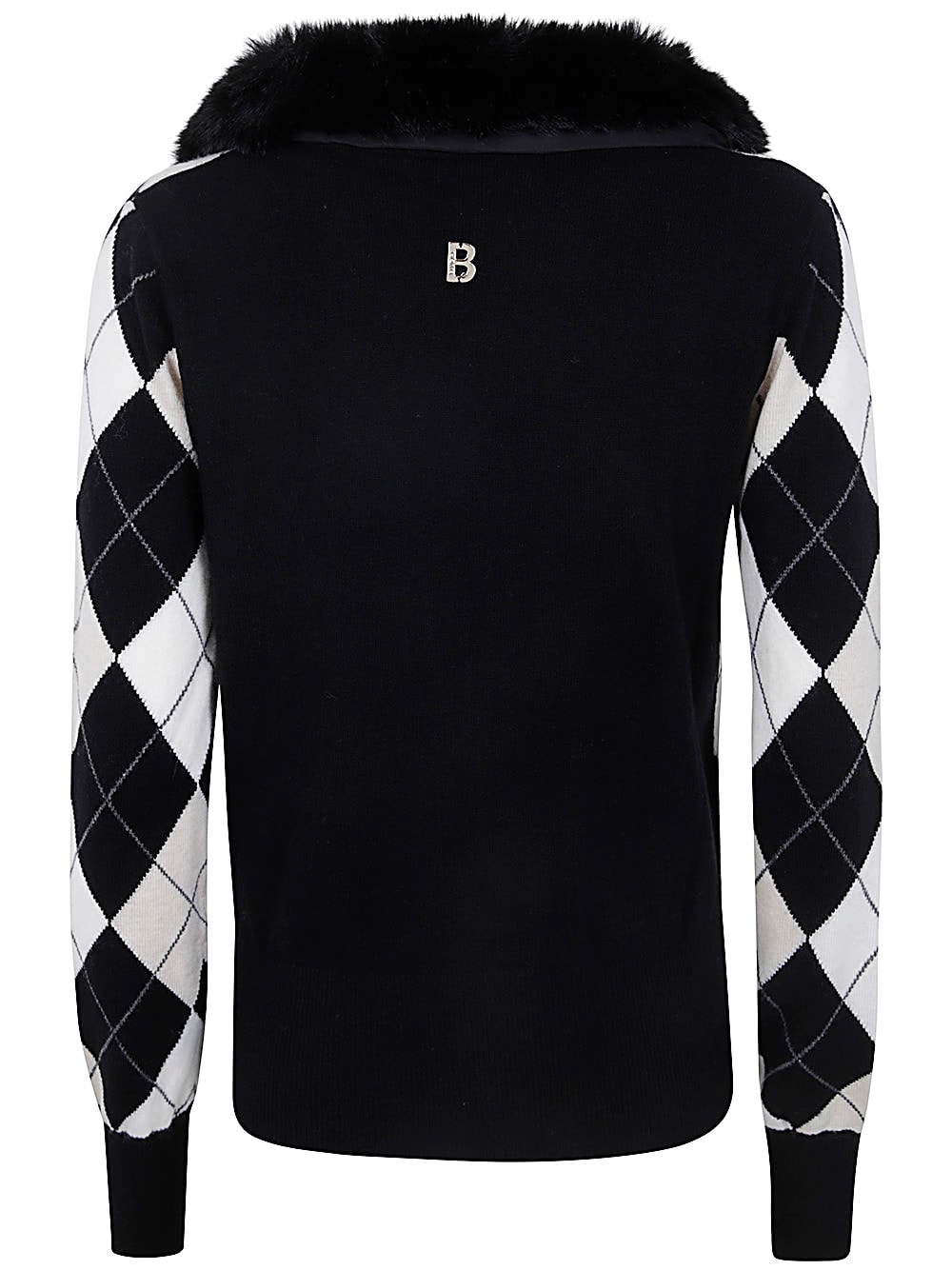 Shop Blugirl Cardigan Sweater In Black Rhombus