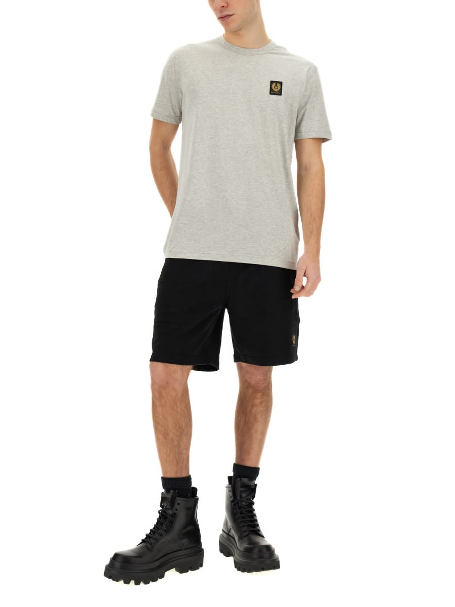 Shop Belstaff T-shirt With Logo Patch In Grey