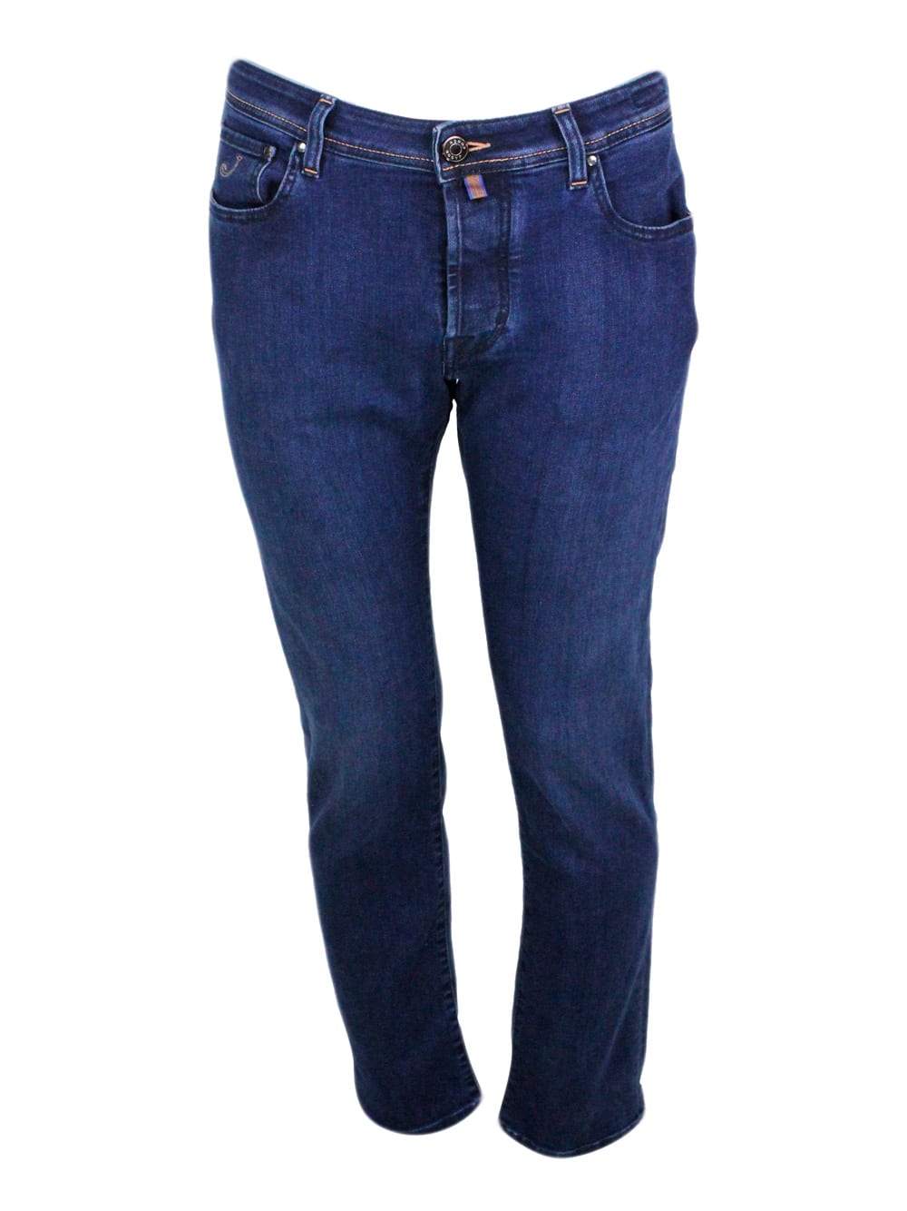 Shop Jacob Cohen Bard J688 Luxury Edition Denim Trousers In Soft Stretch Denim With 5 Pockets With Closure Buttons An