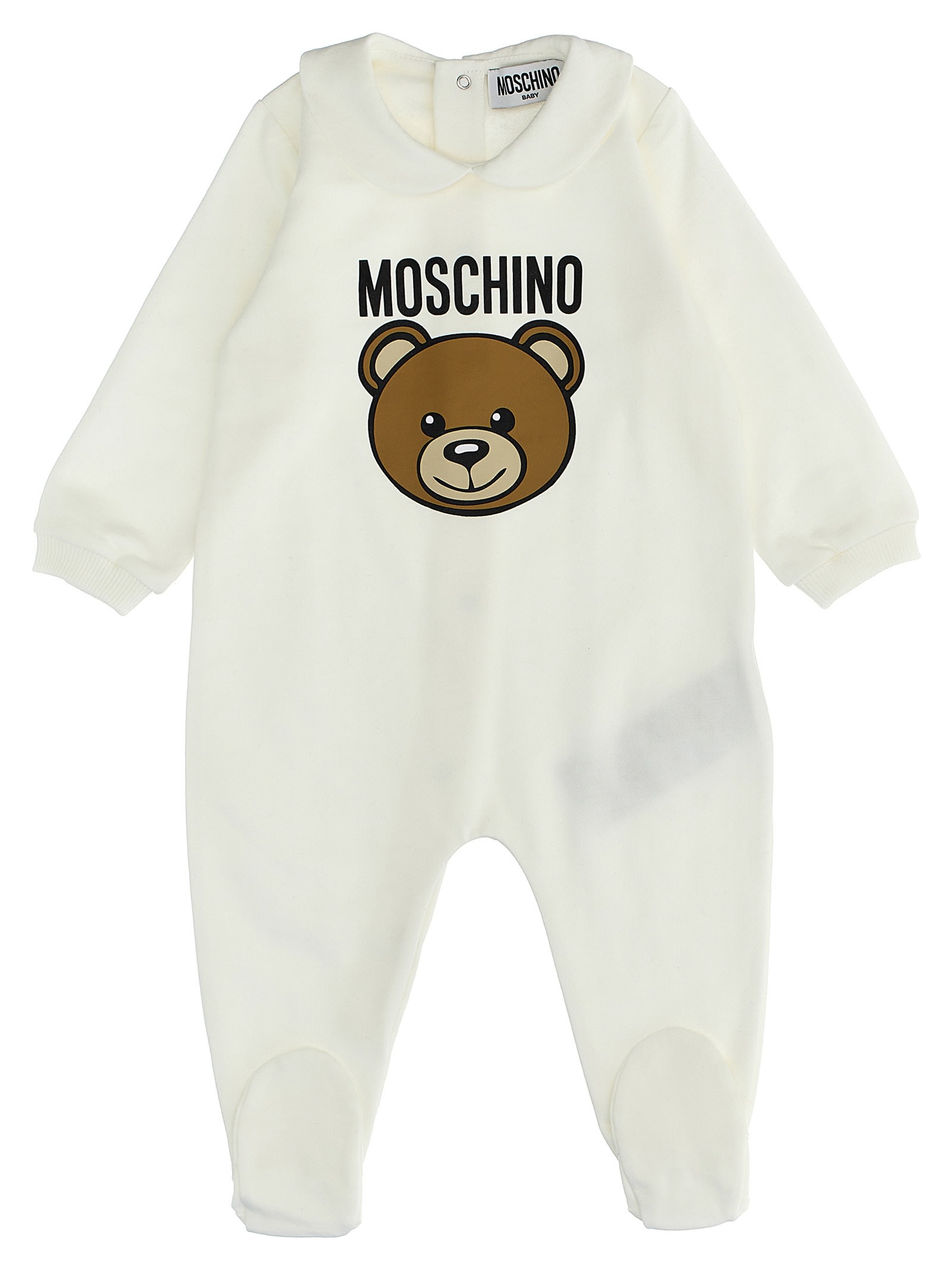 Shop Moschino Baby Set Bib + Cap + Bib In White