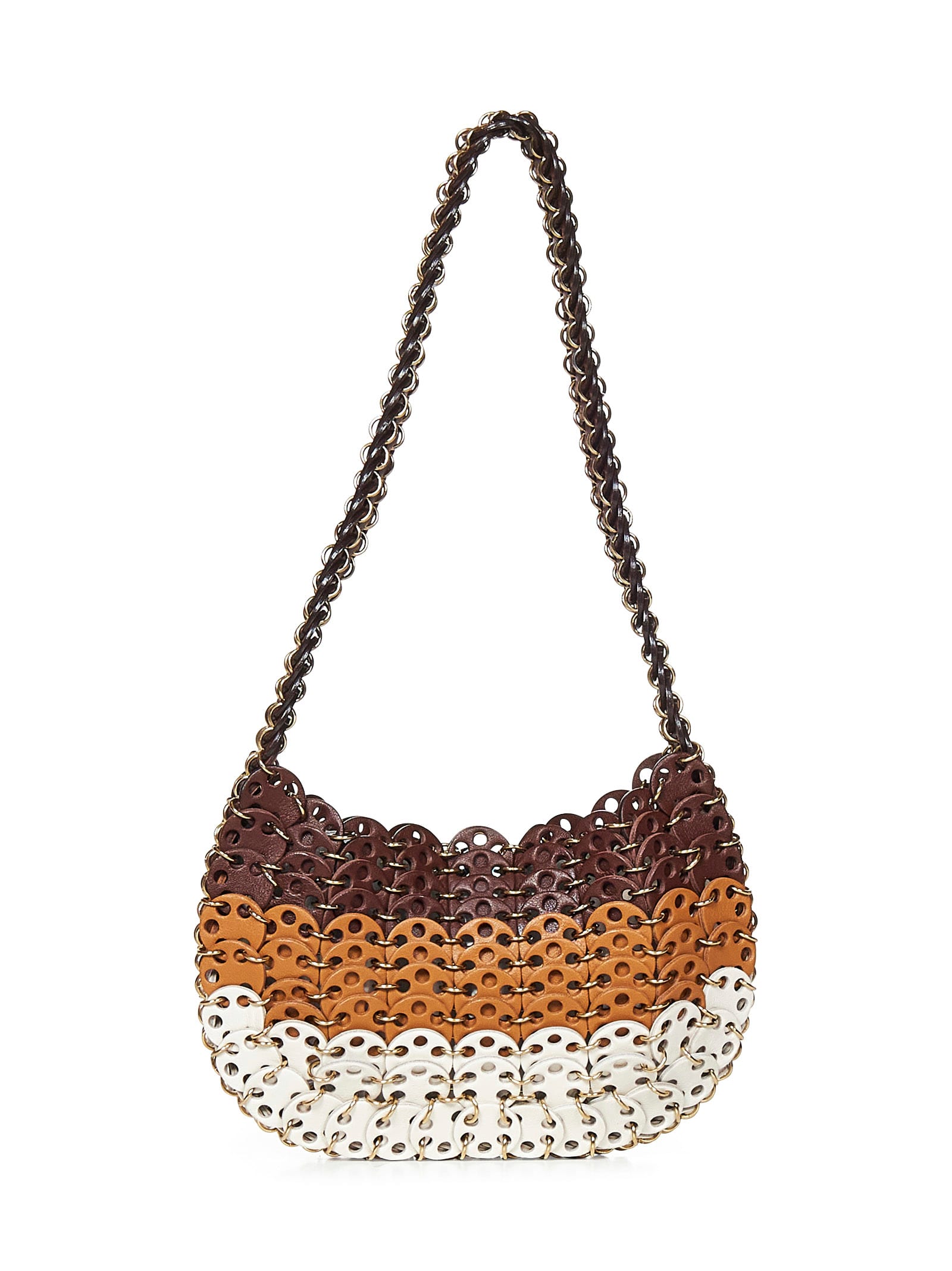 Shop Rabanne 1969 Moon Bag Shoulder Bag In Brown