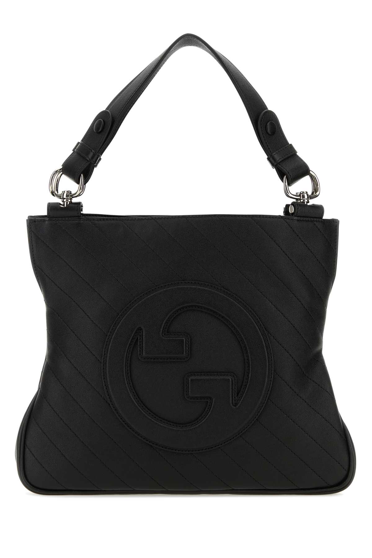 Shop Gucci Black Leather Small  Blondie Shopping Bag