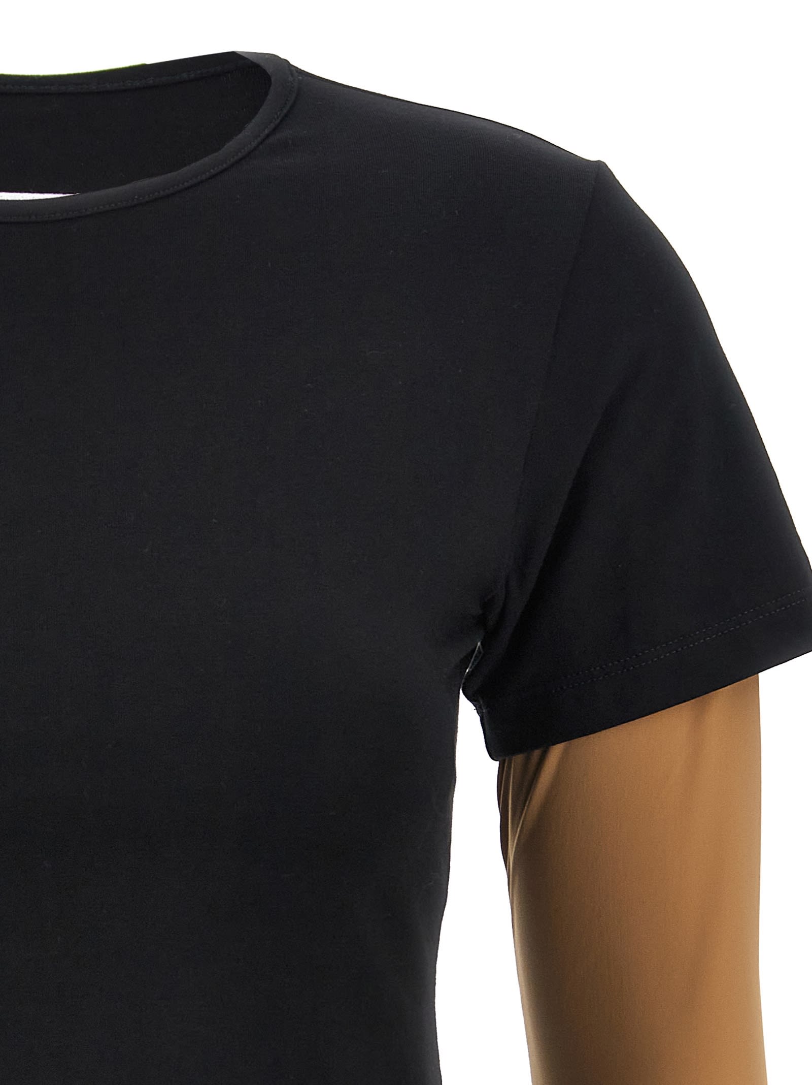 Shop Mm6 Maison Margiela Basic T-shirt In Black