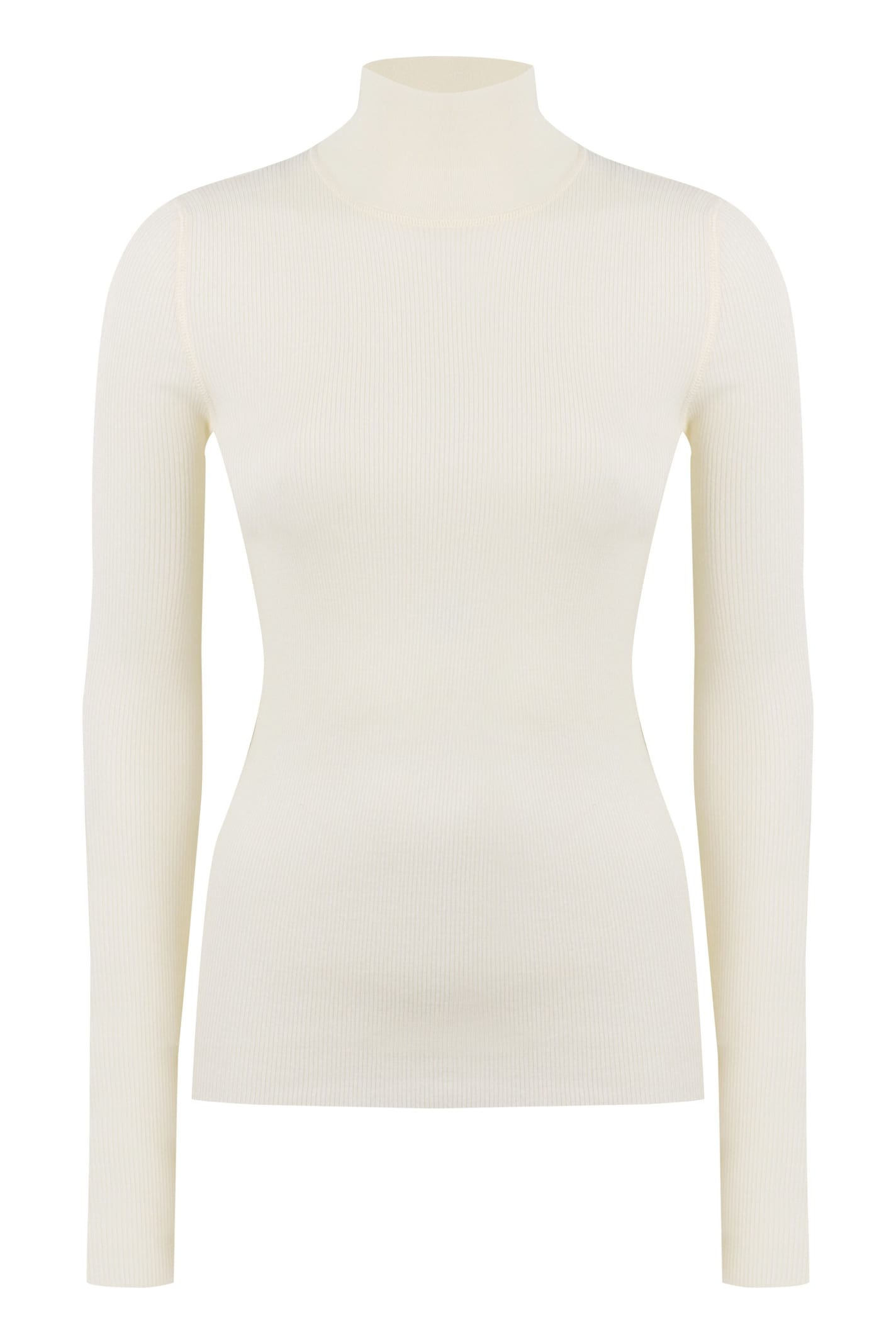 Shop Bottega Veneta Wool Turtleneck Sweater In Ivory