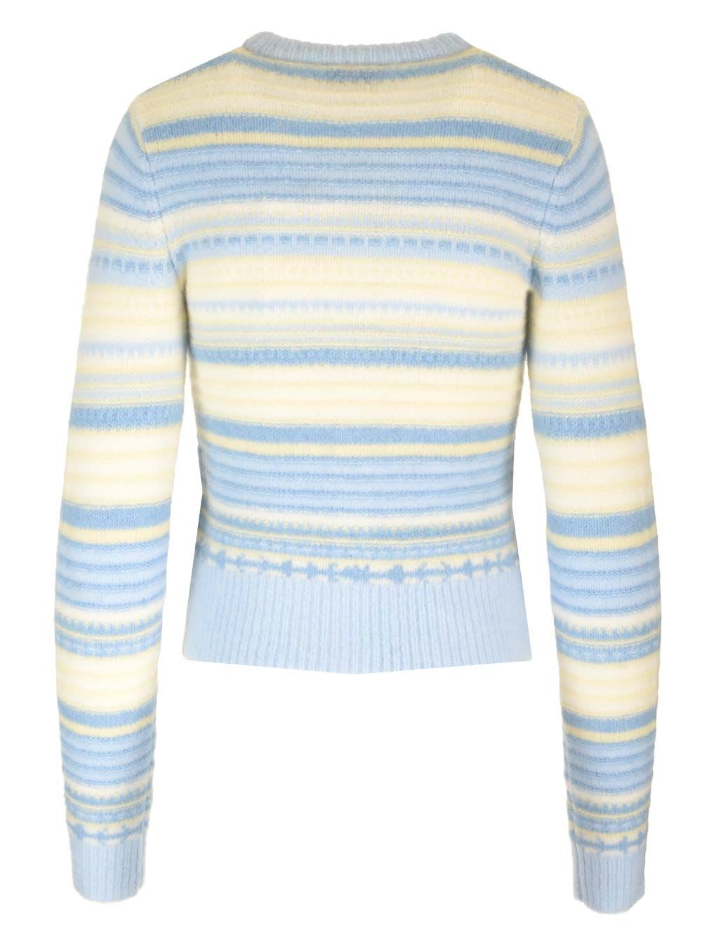 Shop Ganni Wool Cardigan In Light Blue