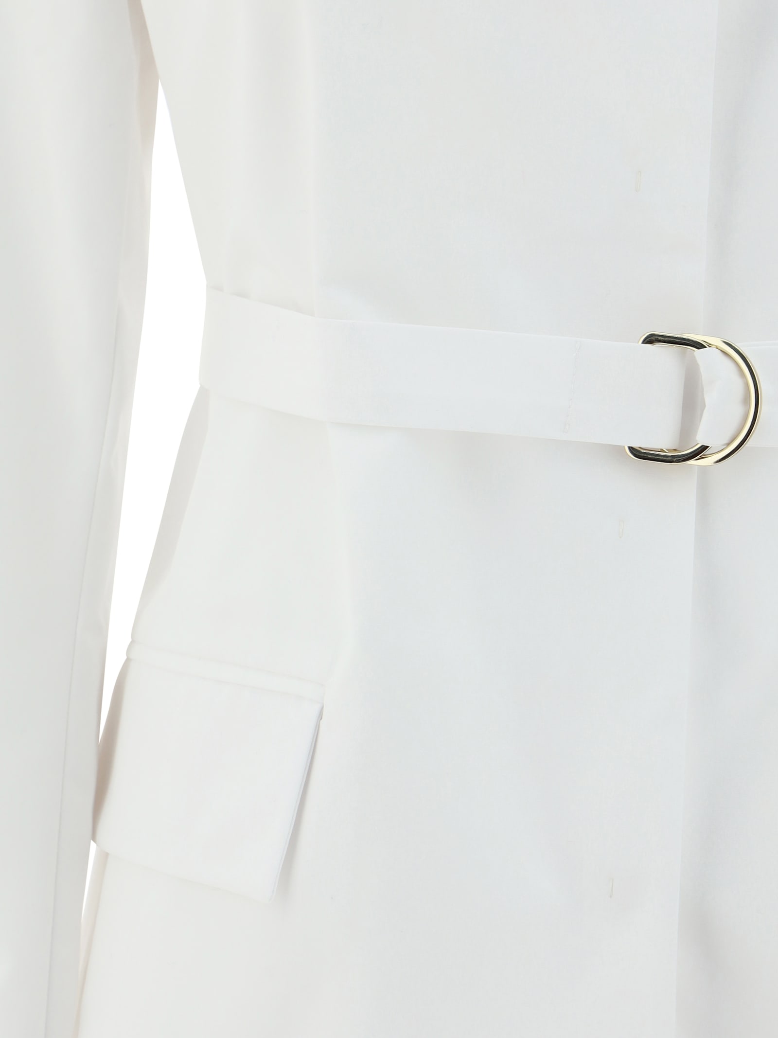 Shop Valentino White Poplin Overcoat In Bianco Ottico