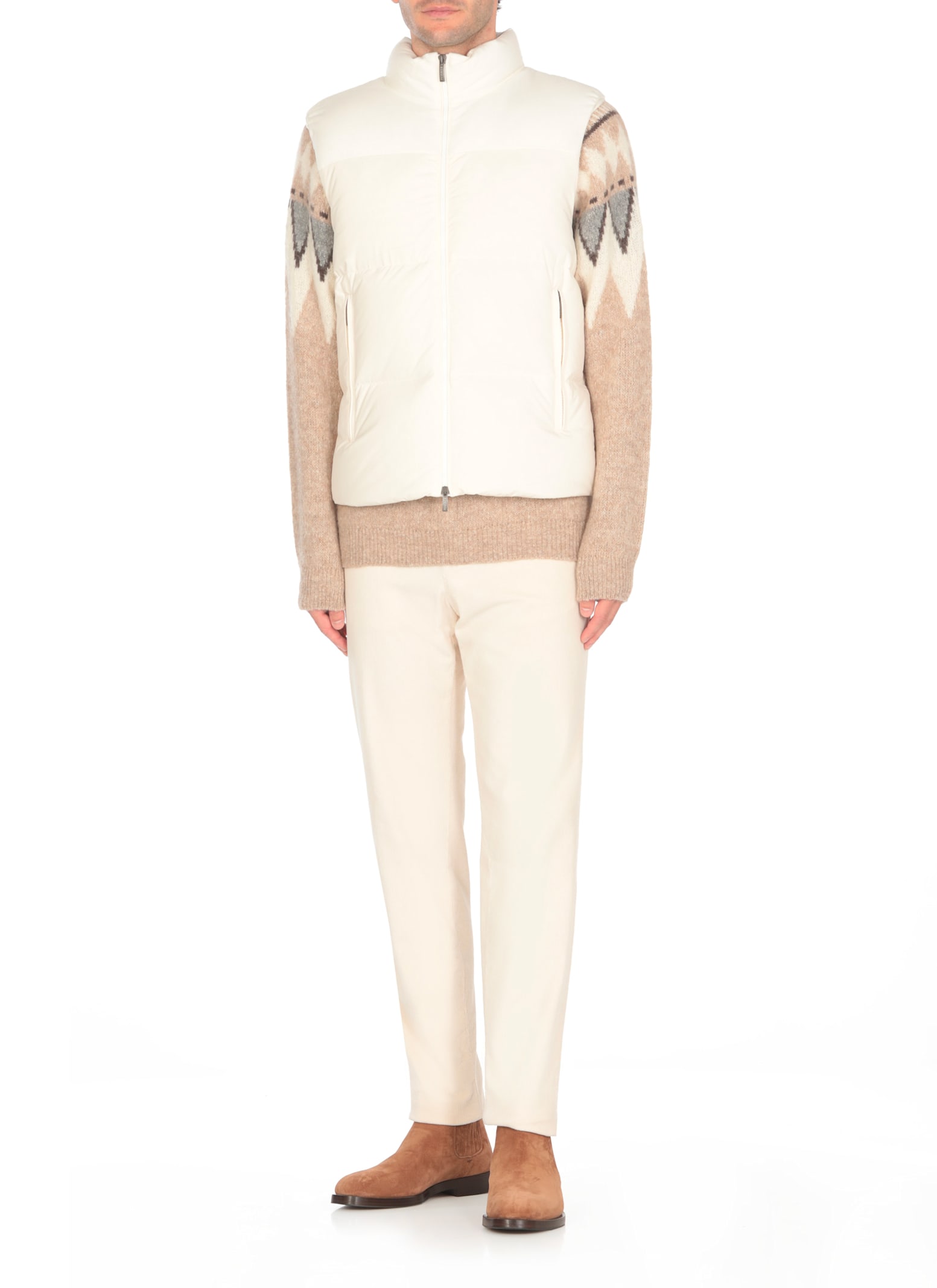 Shop Peserico Cashmere Sleeveless Jacket In White