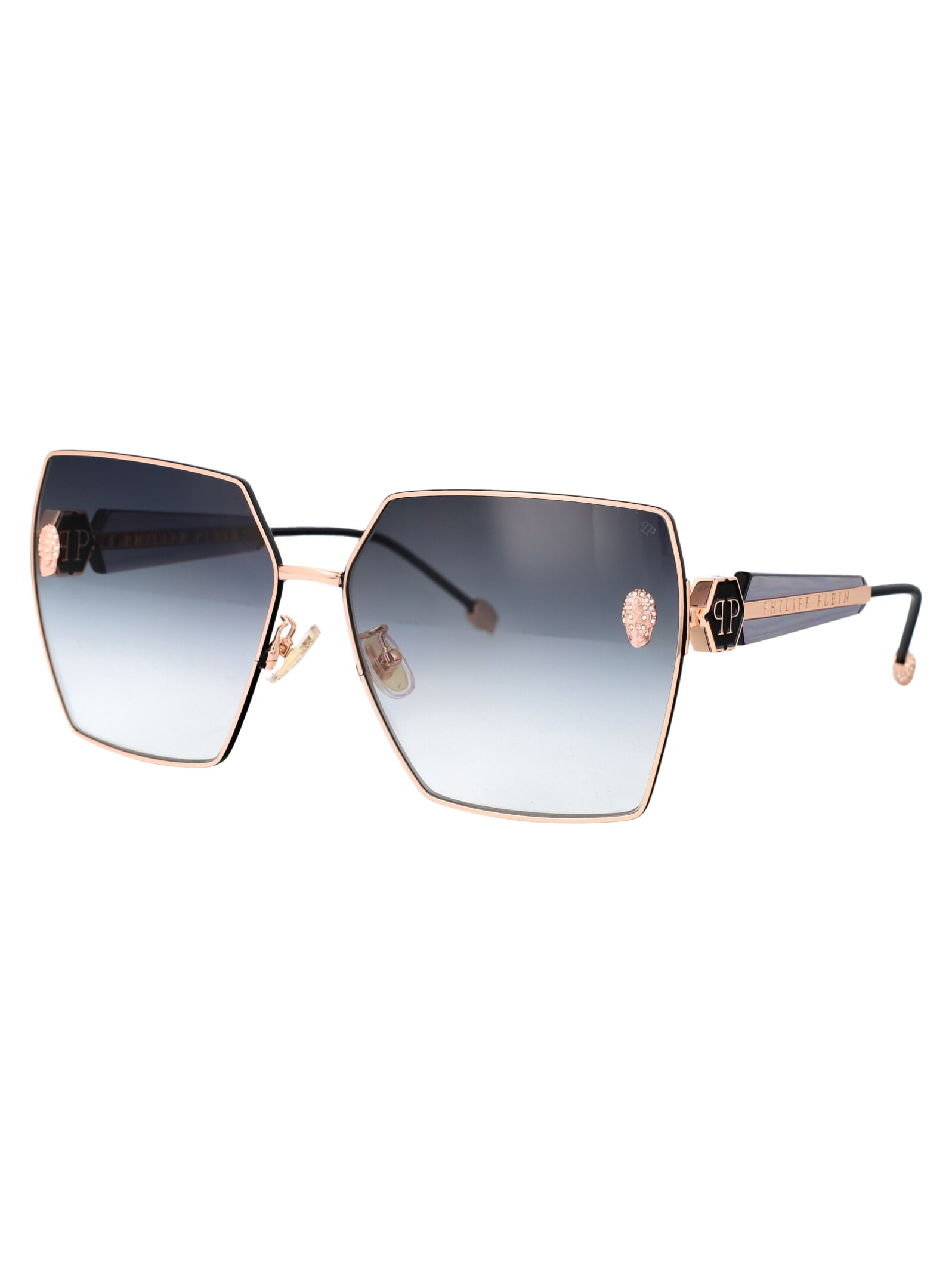 Shop Philipp Plein Spp122s Sunglasses In 02am Gold