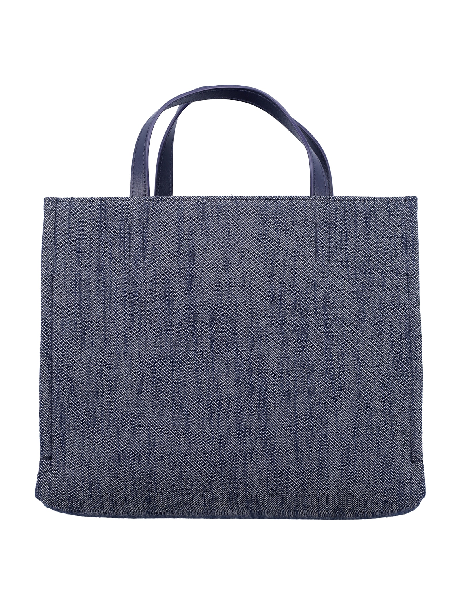 Shop Ferragamo Logo Tote Bag In Denim Natural + Midnight