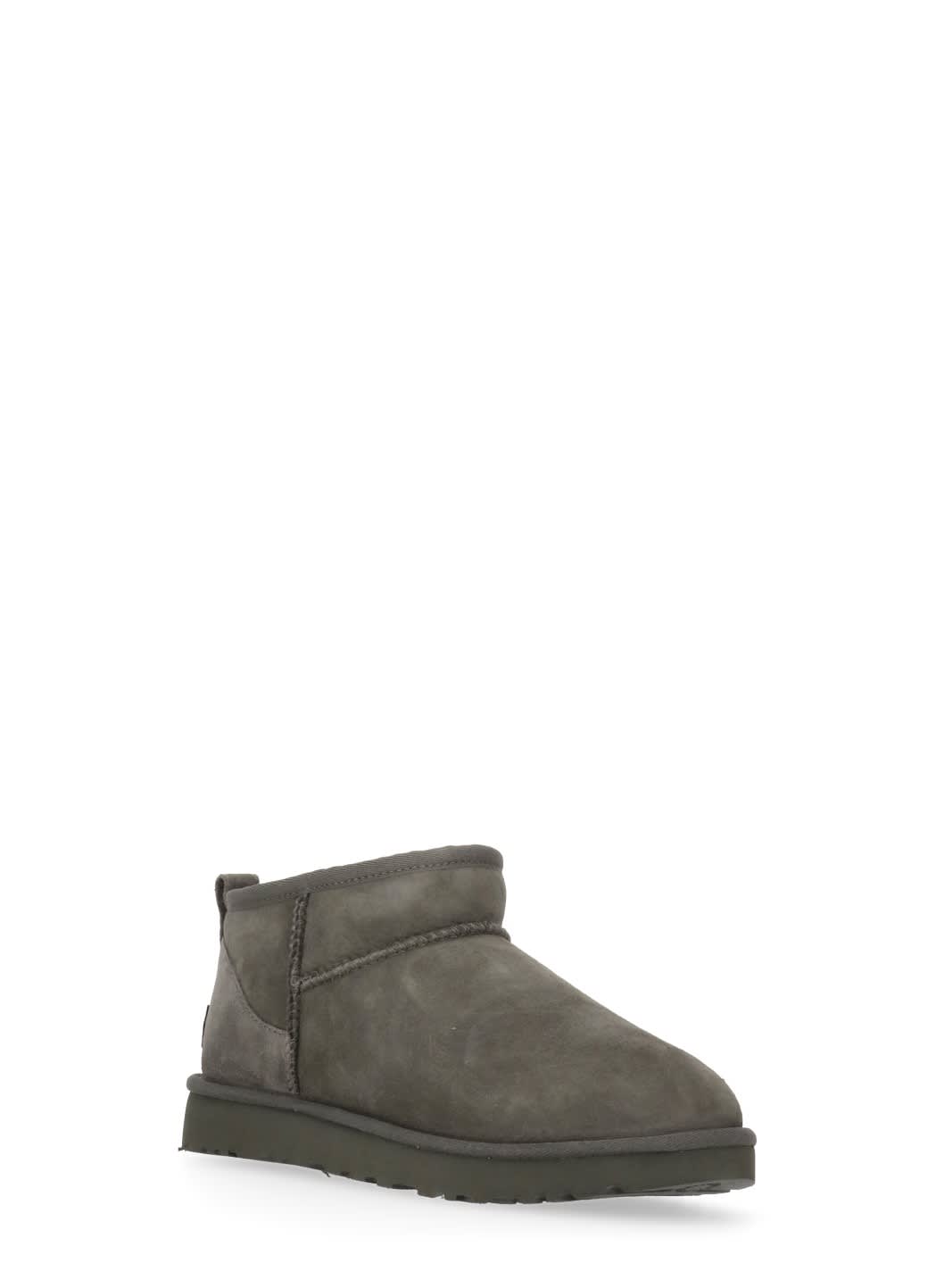 Ugg Classic Ultra Mini Ankle Boots In Gray