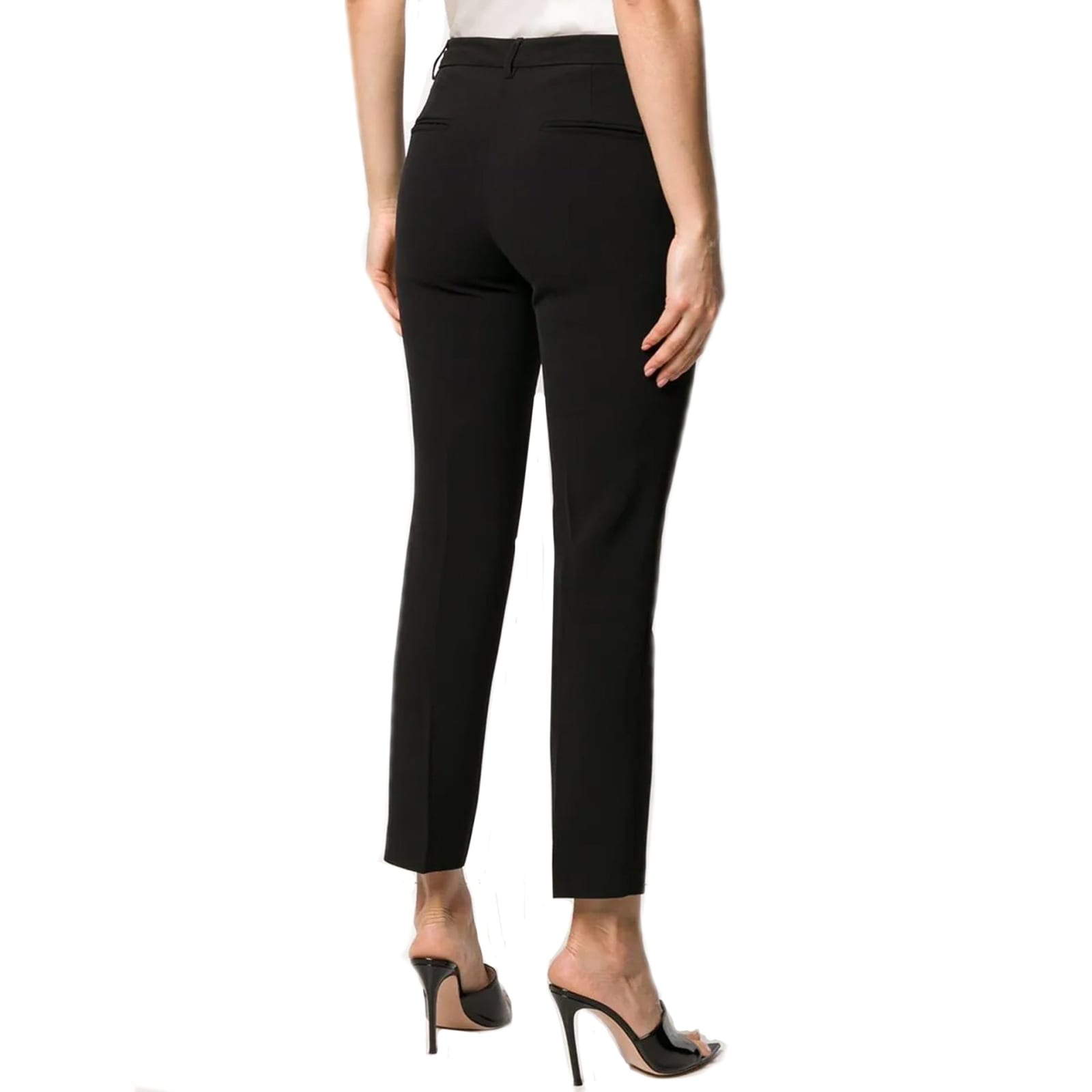 Shop Blanca Vita Cropped Trousers In Black