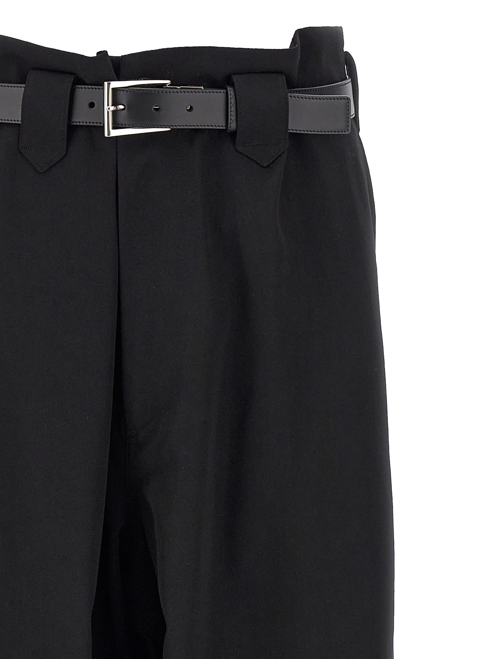 Yohji Yamamoto Utility Trousers With Pleated Design And Pockets In Black