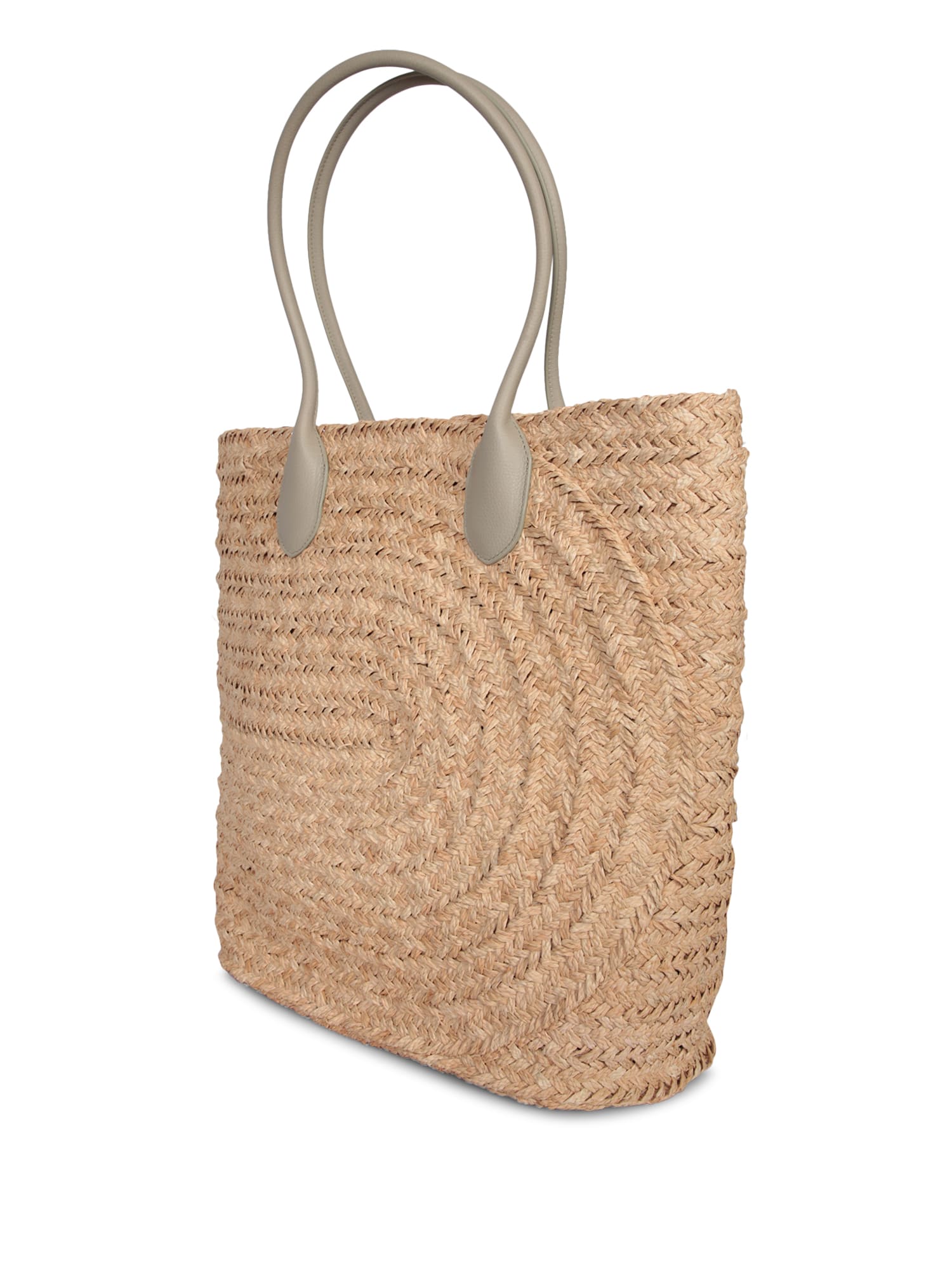 Shop Burberry Raffia And Leather Nude Tote Bag In Beige