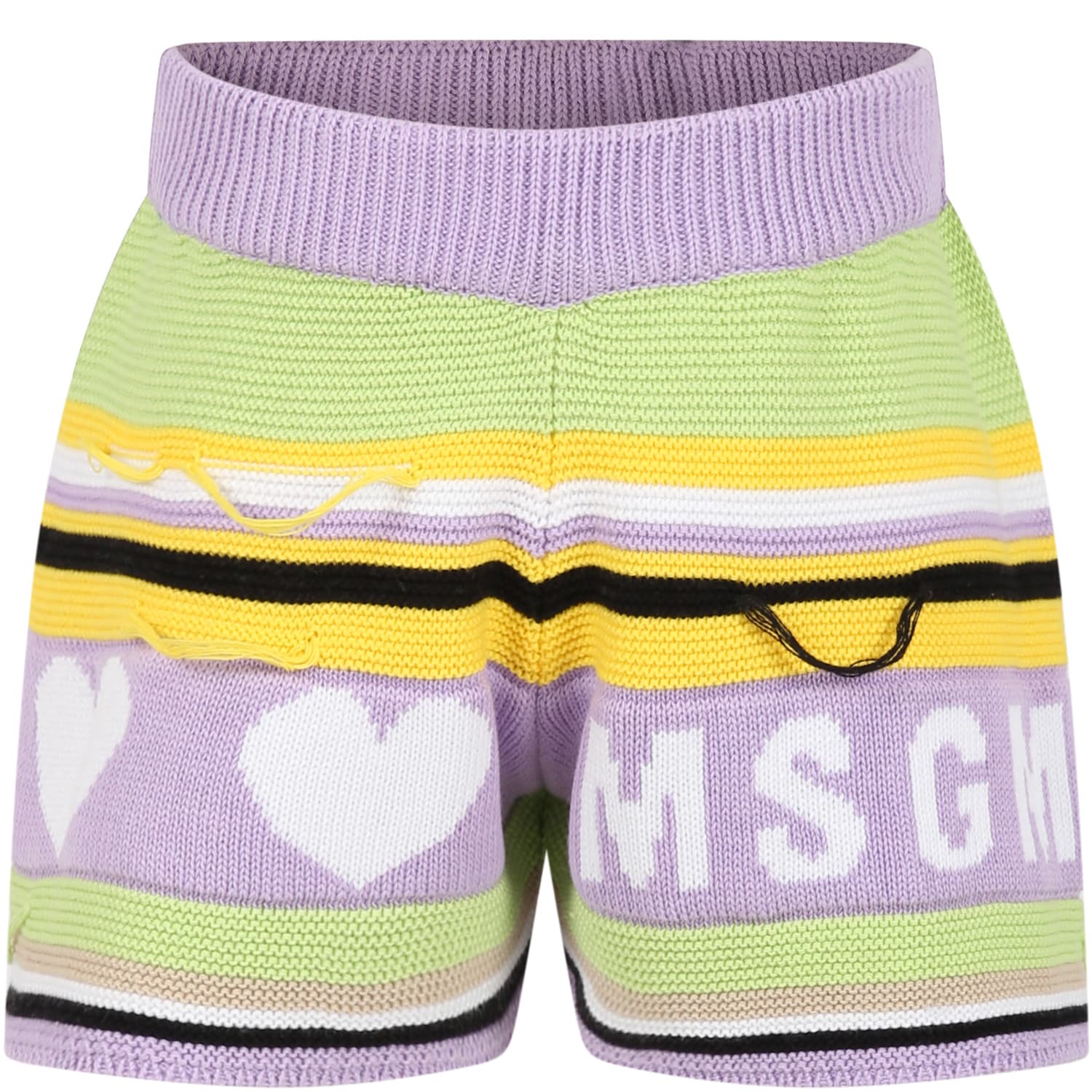 Msgm Kids' Casual Violet Shorts For Girl