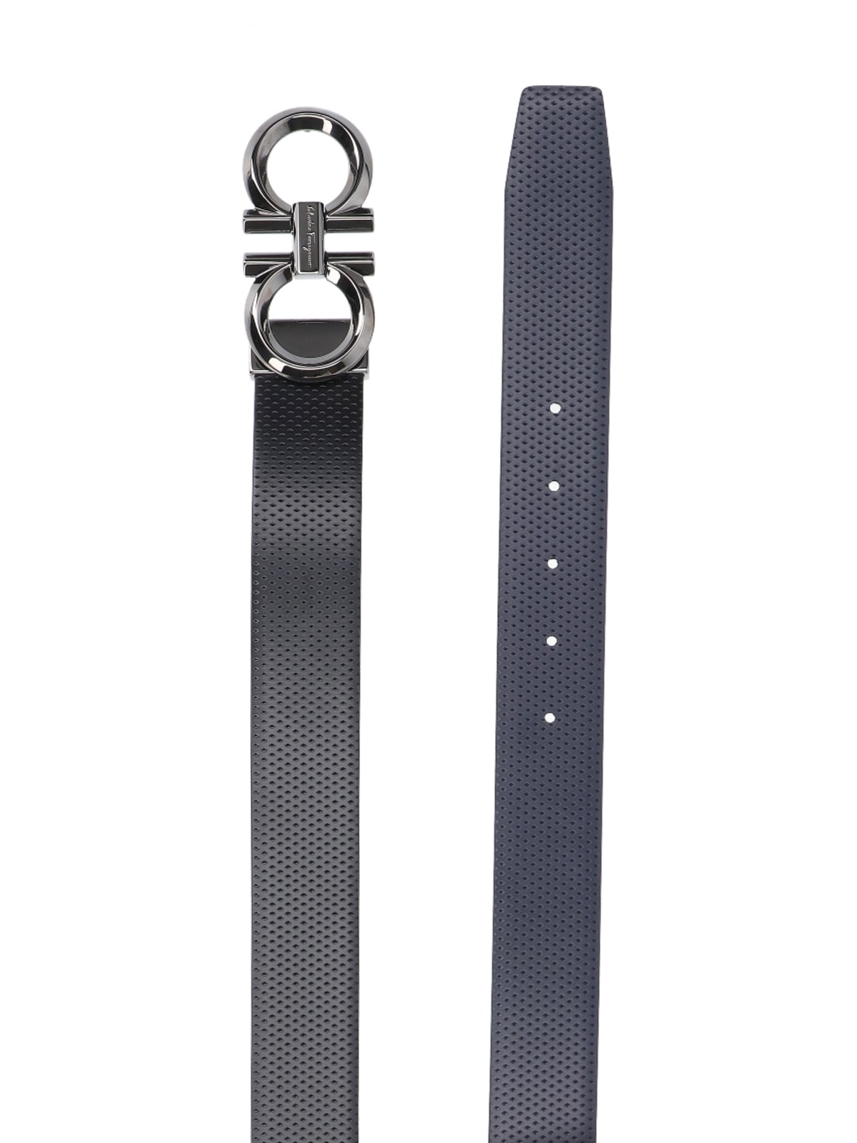 Shop Ferragamo Gancini Reversible Belt In Black