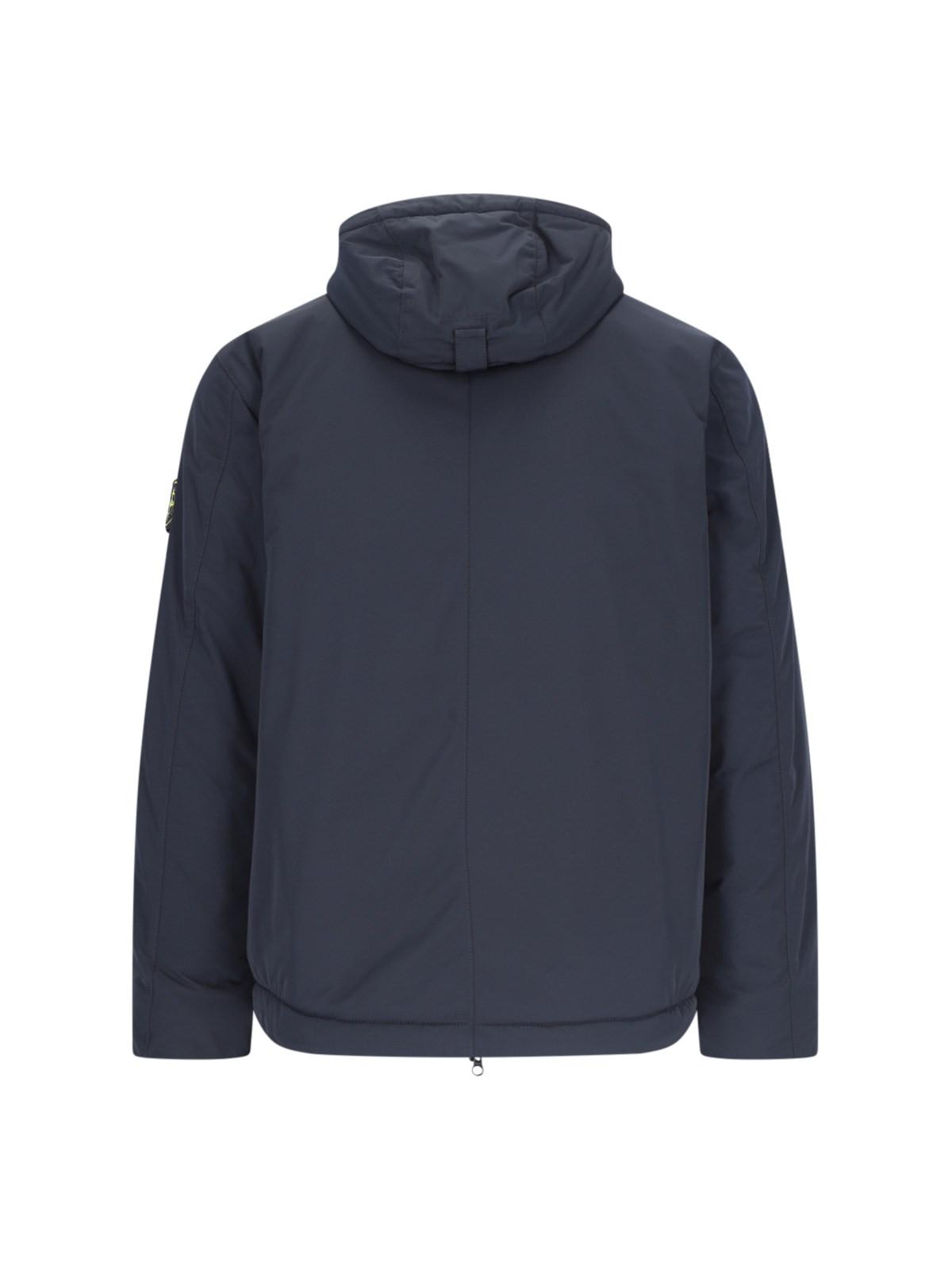 Shop Stone Island Technical Hooded Jacket In Blue