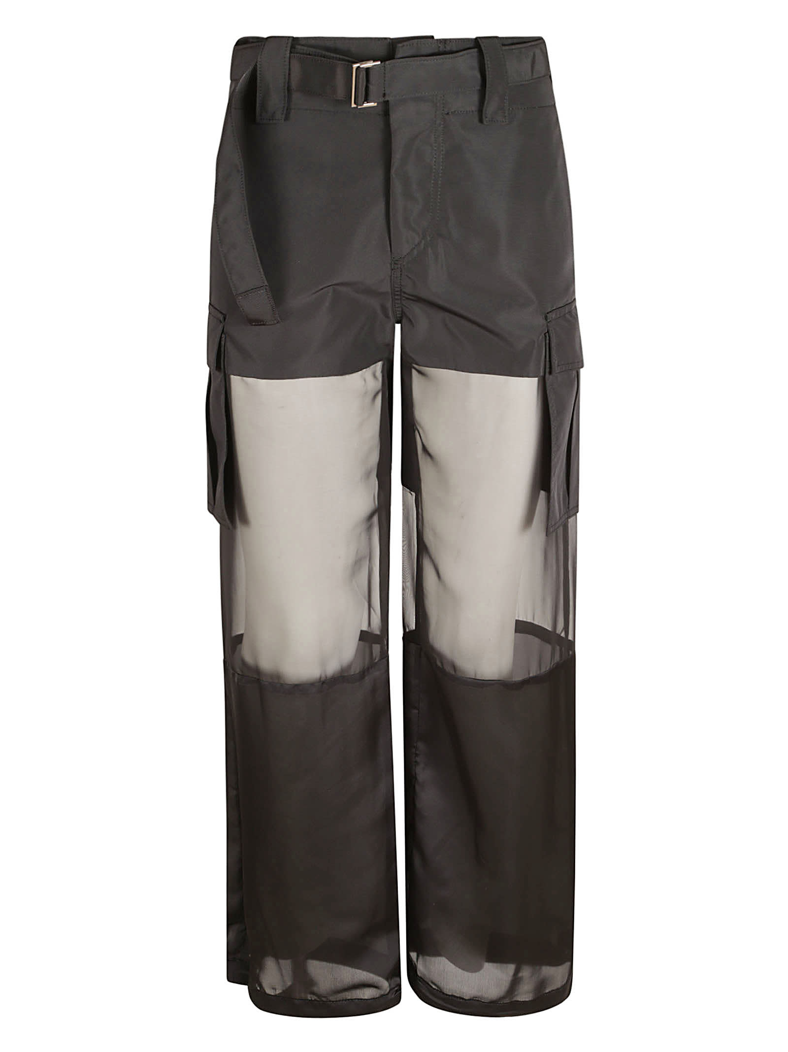 Sacai Mid See-through Trousers In Black