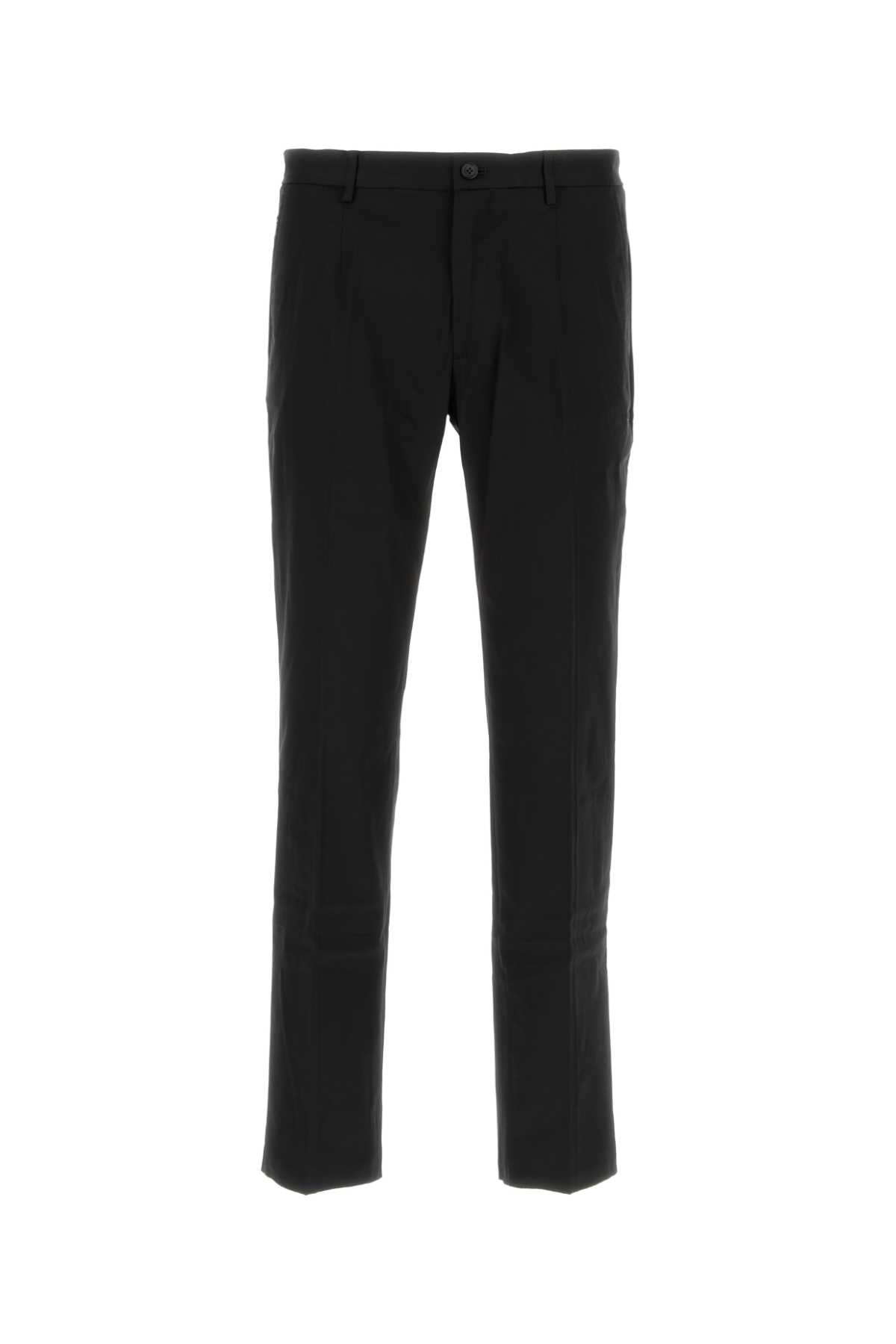 Shop Dolce & Gabbana Black Stretch Cotton Pant In Nero