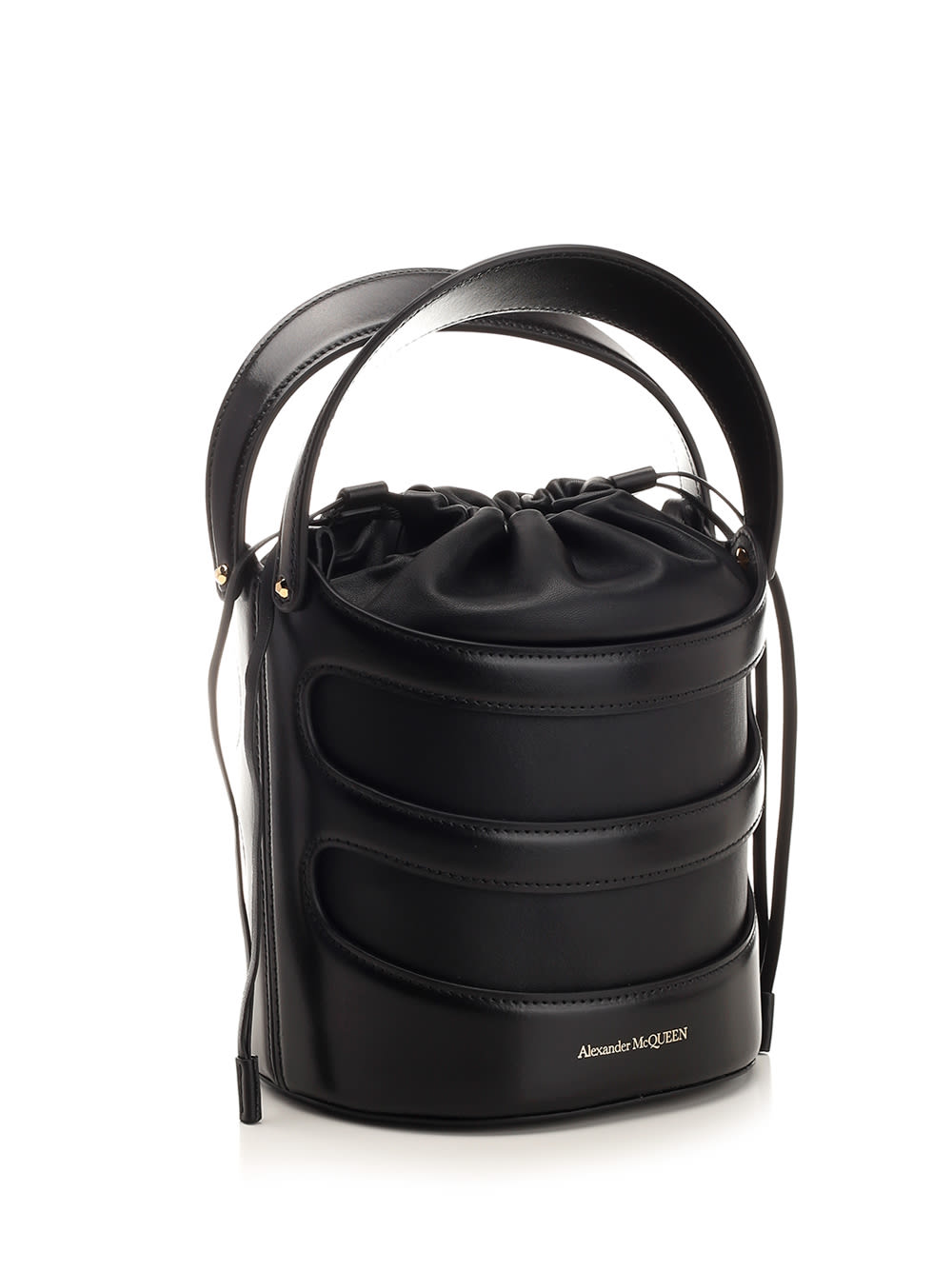 Shop Alexander Mcqueen The Rise Bucket Bag In Black