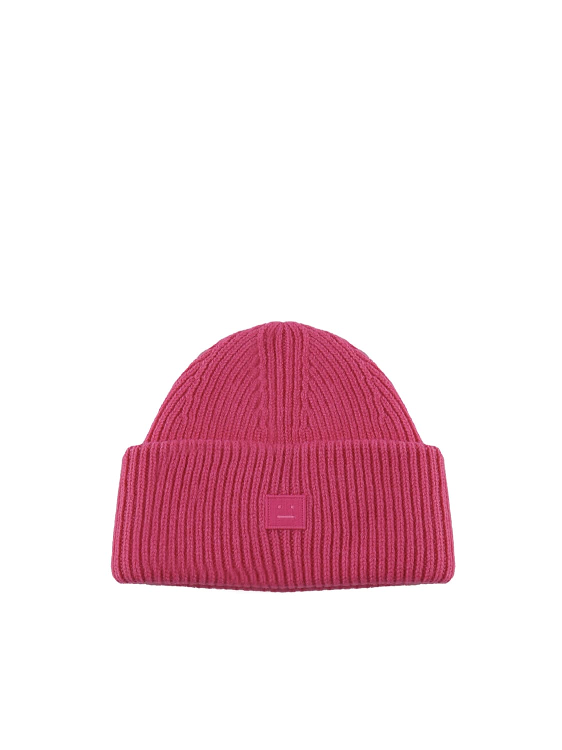 Shop Acne Studios Beanie With Small Smiley Logo In Pink