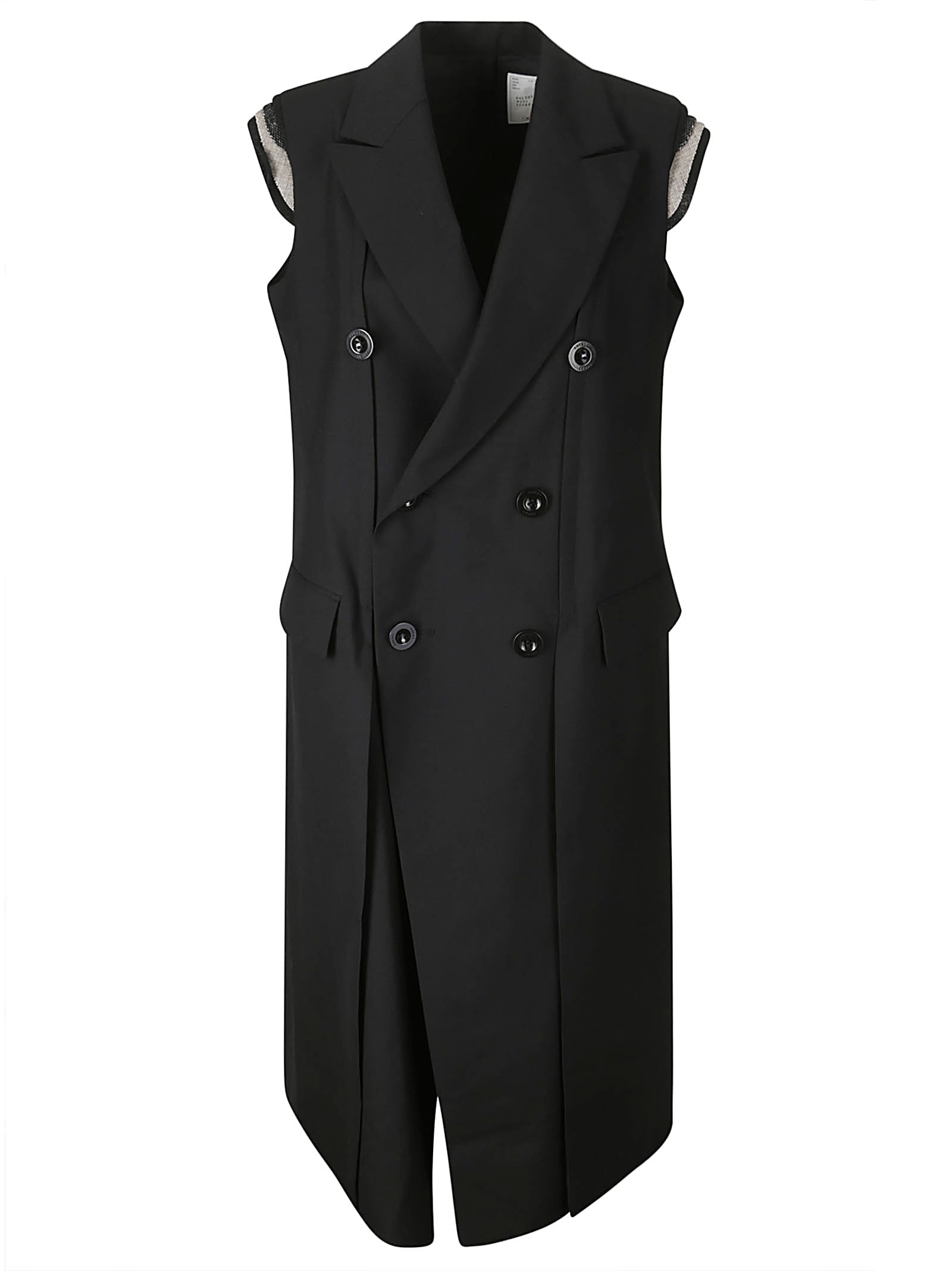 Shop Sacai Suiting Long Vest In Black