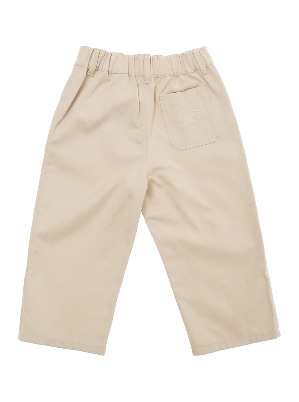 Burberry Beige Pants With Elastic Waistband In Cotton Blend Baby In Beige