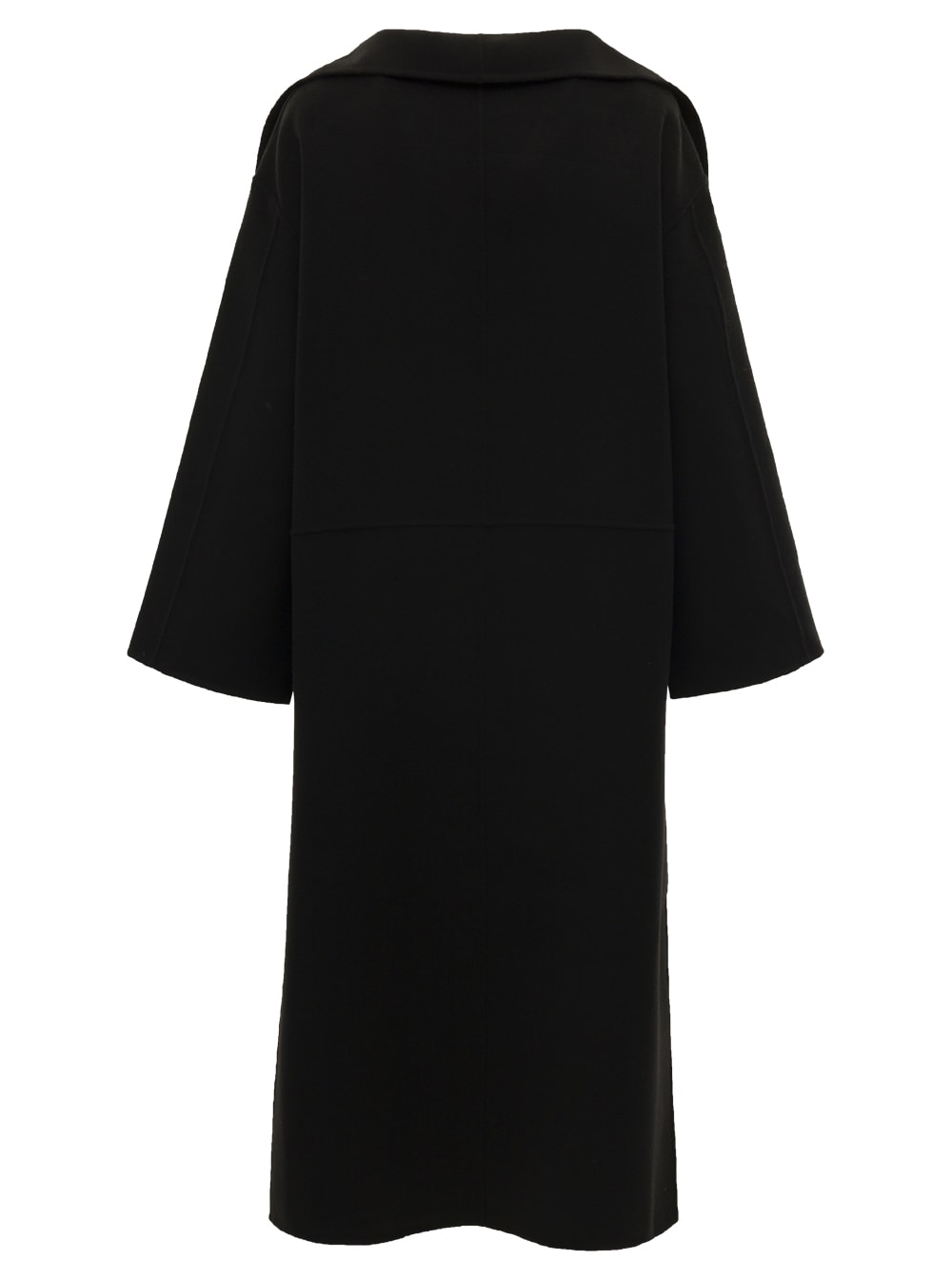 Totême Black Oversize Coat With Shawl Lapels In Wool And Cashmere Woman Toteme