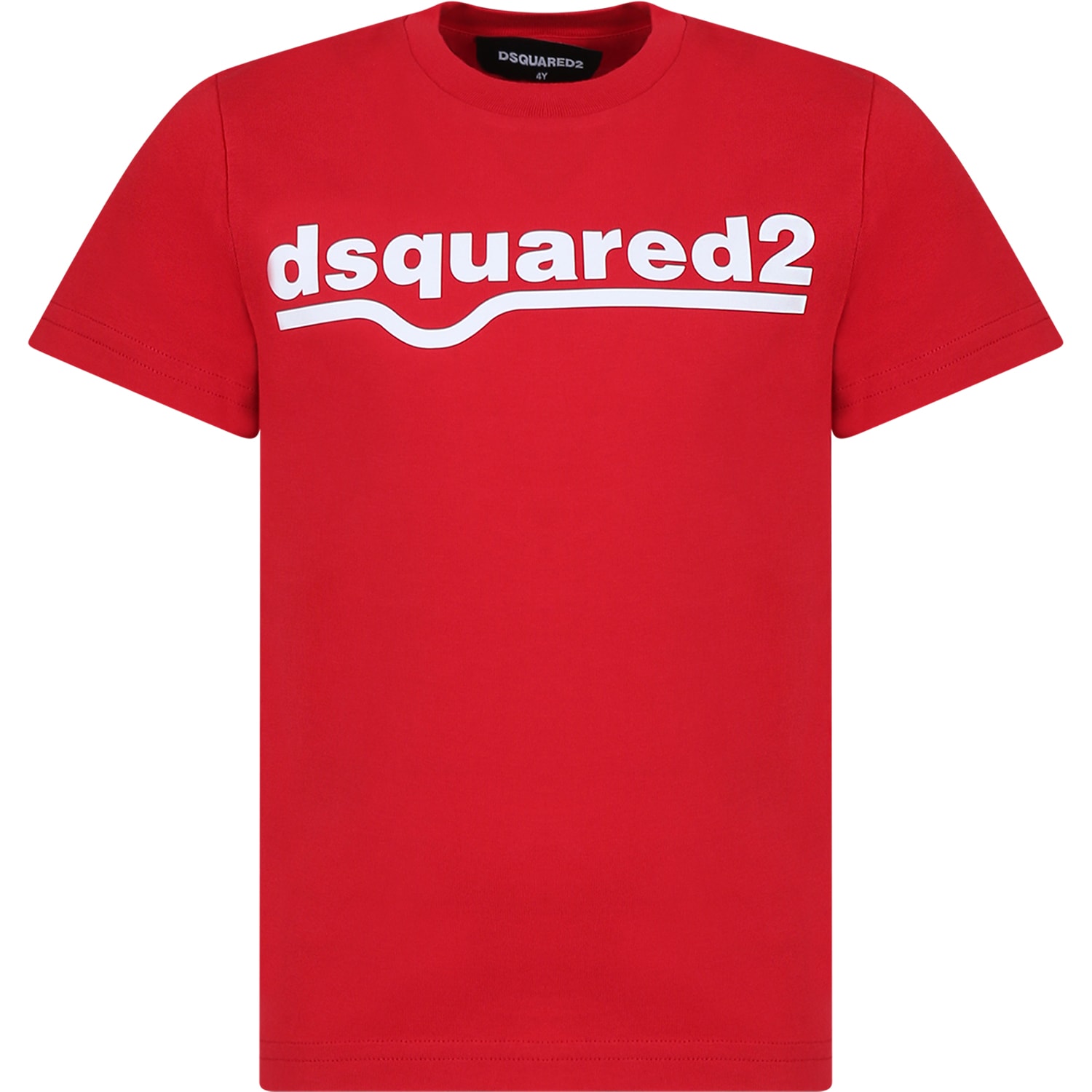 Dsquared2 Kids' Red T-shirt For Boy With Logo | ModeSens